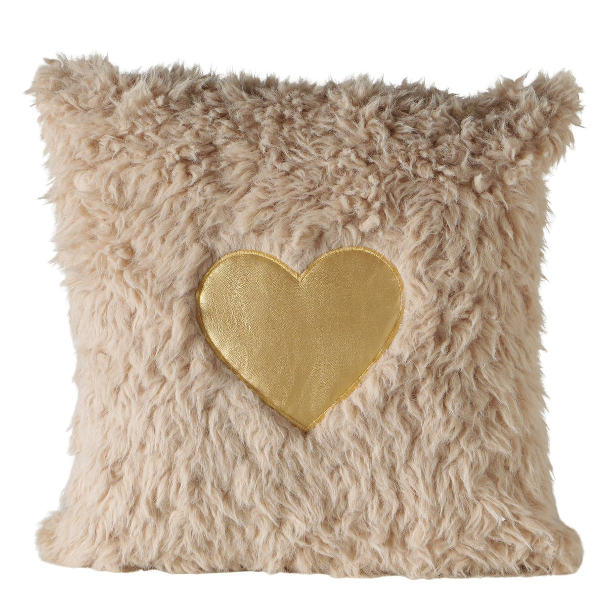 Dekokissen Heartella beige gold Herz 45 x 45 cm