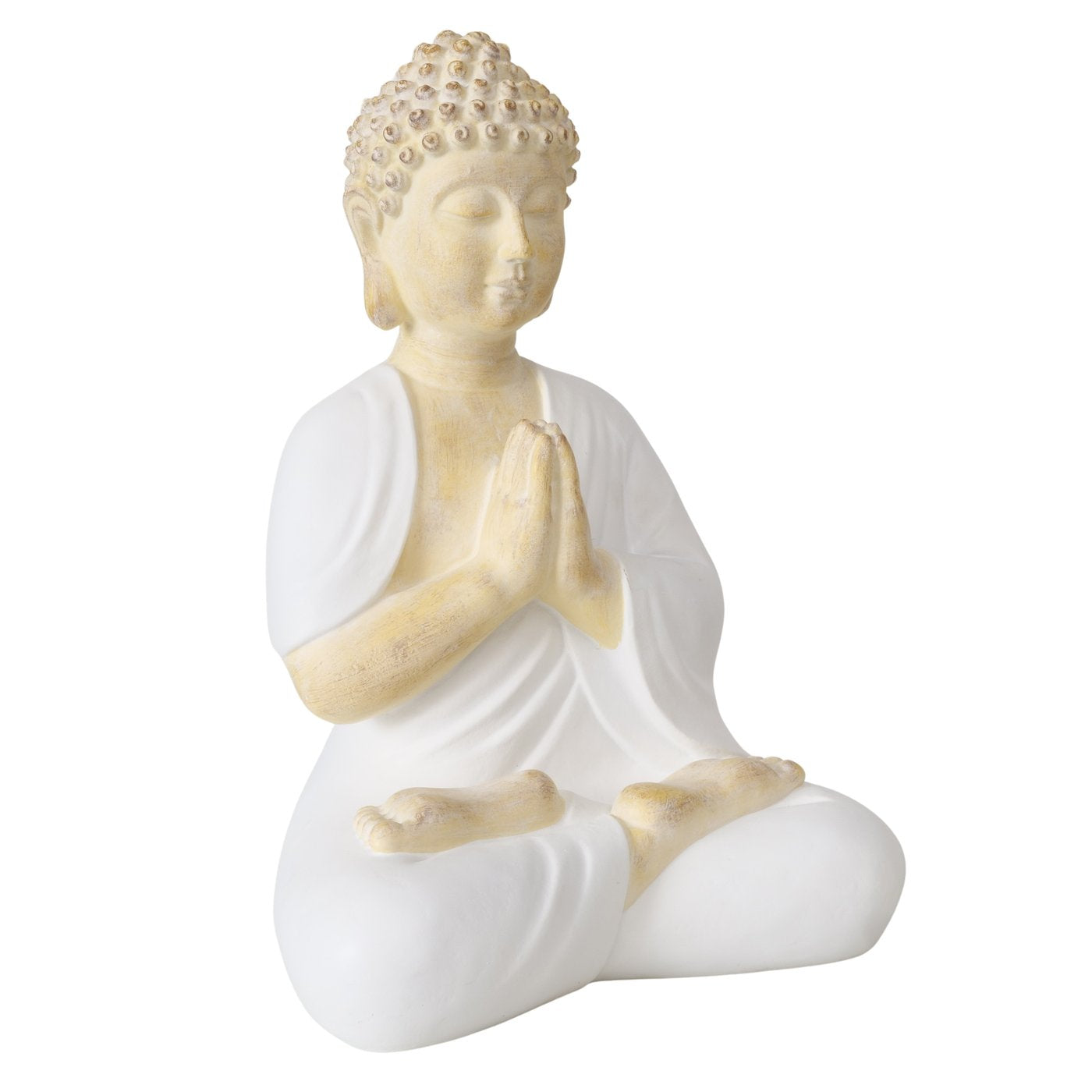 Buddha Skulptur Samudra Weiss Beige 50cm Kunstharz
