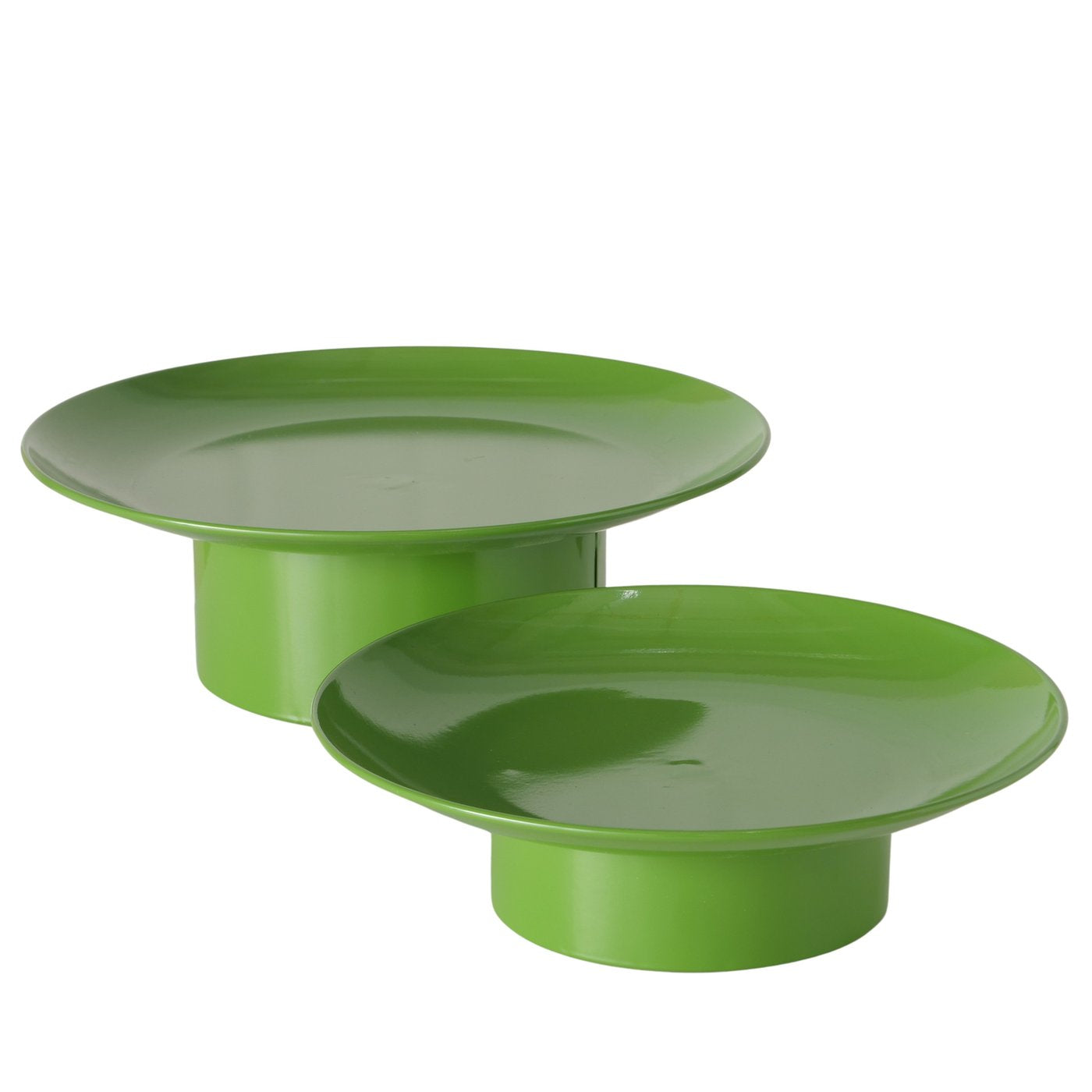 Plana Verde Servierplatten Set aus Metall gruen rund handgefertigt