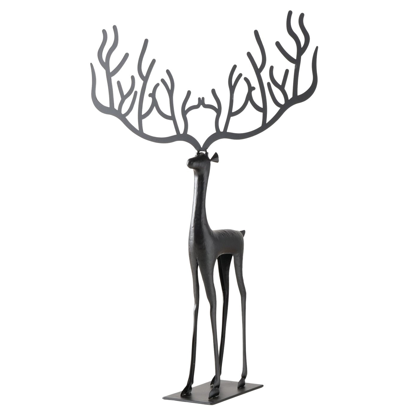 Cornelius Grand Hirschfigur Schwarz 67cm Metall Handgefertigt Matt