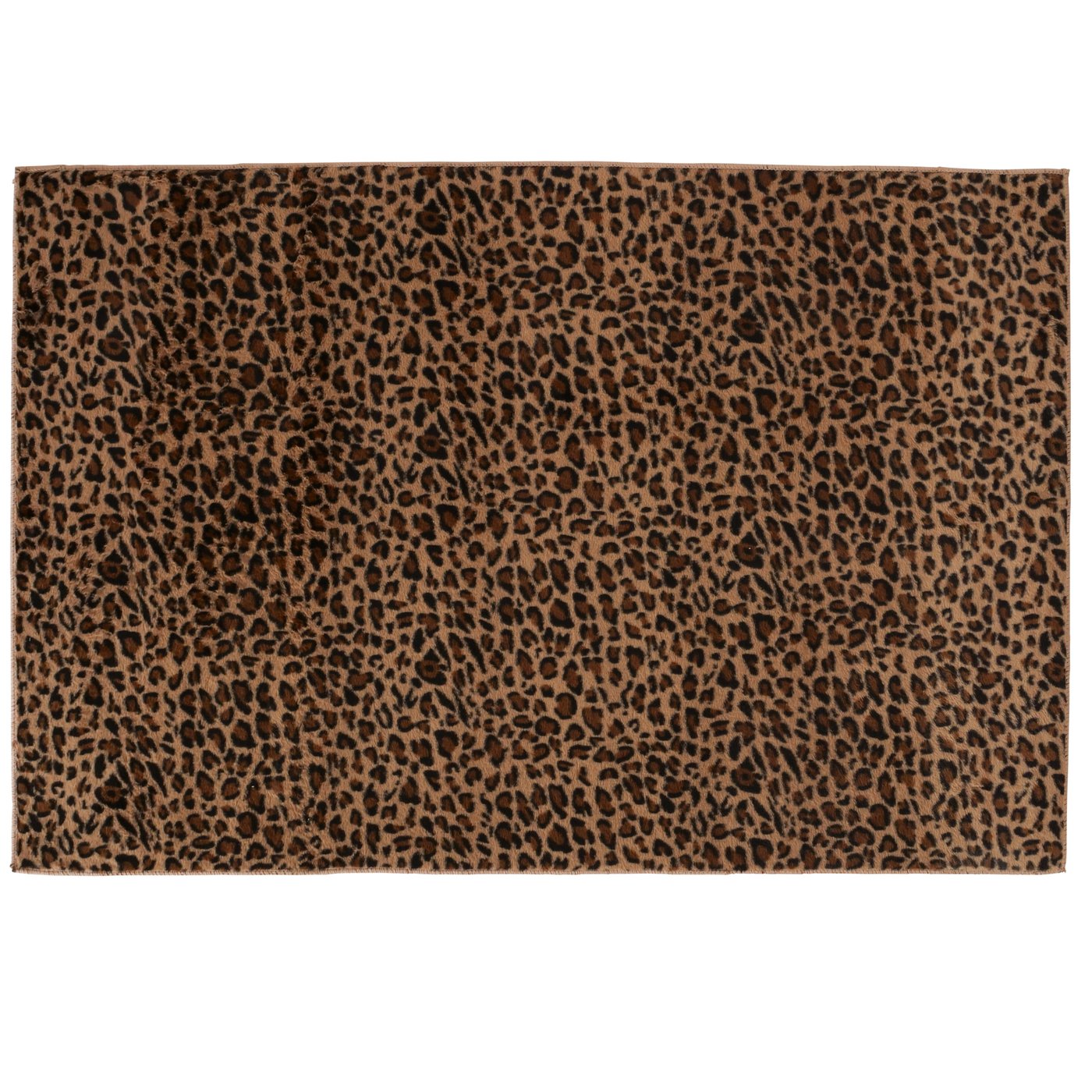 Bodenteppich Leoparden Design Teppich braun schwarz 150x100 cm