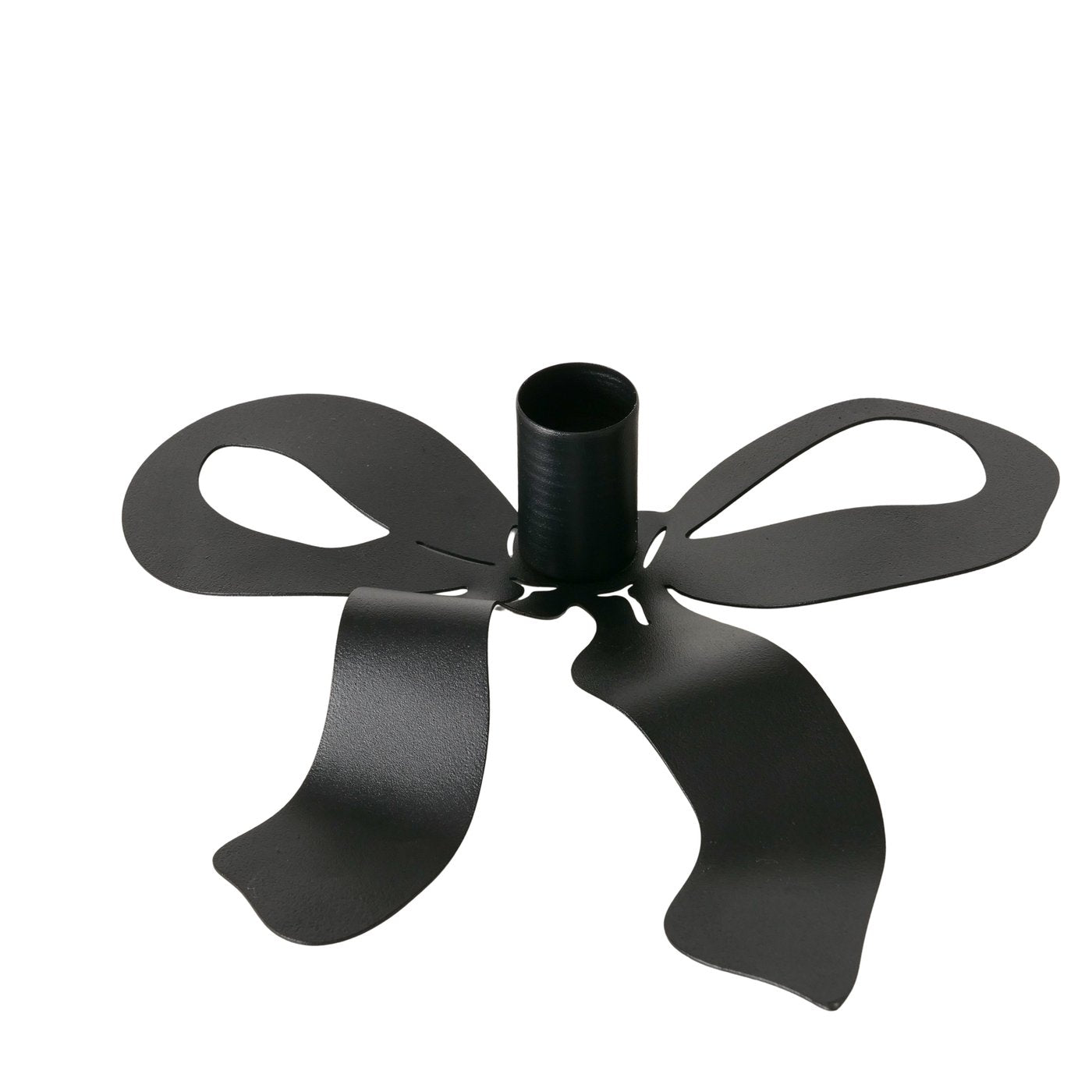 Kerzenhalter Red Black Bow Handgefertigt Schleifen Design Metall Dunkelrot oder Schwarz Weihnachten