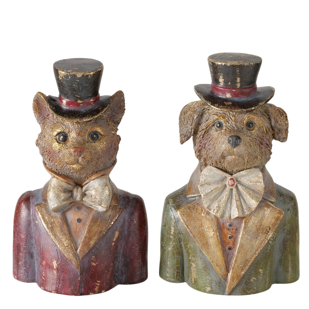Dekofiguren Mercury Hund und Katze 2er Set 22,5 cm