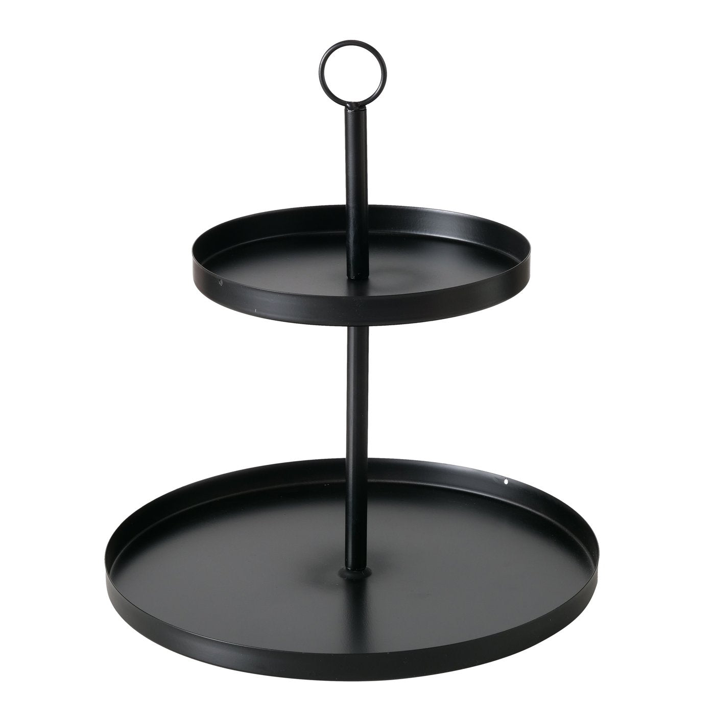Etagere Mavira Schwarz 2-stöckig Metall Rund 30 cm
