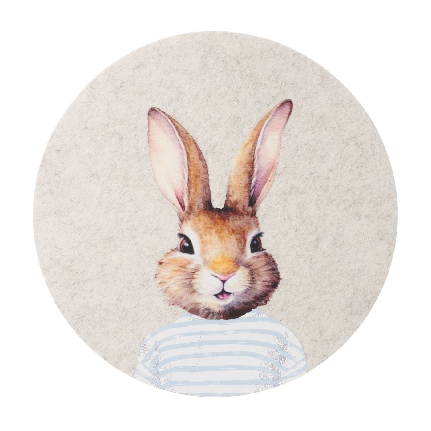 Tischset Hase Jonas Rund Beige Hellblau 4er Set Platzset Polyester