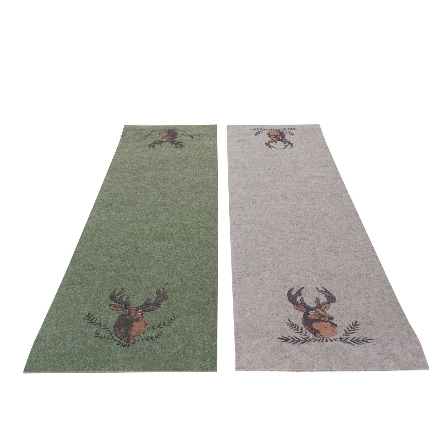 Set van 2 tafellopers Rudolf met hertenmotief - 120x30 cm