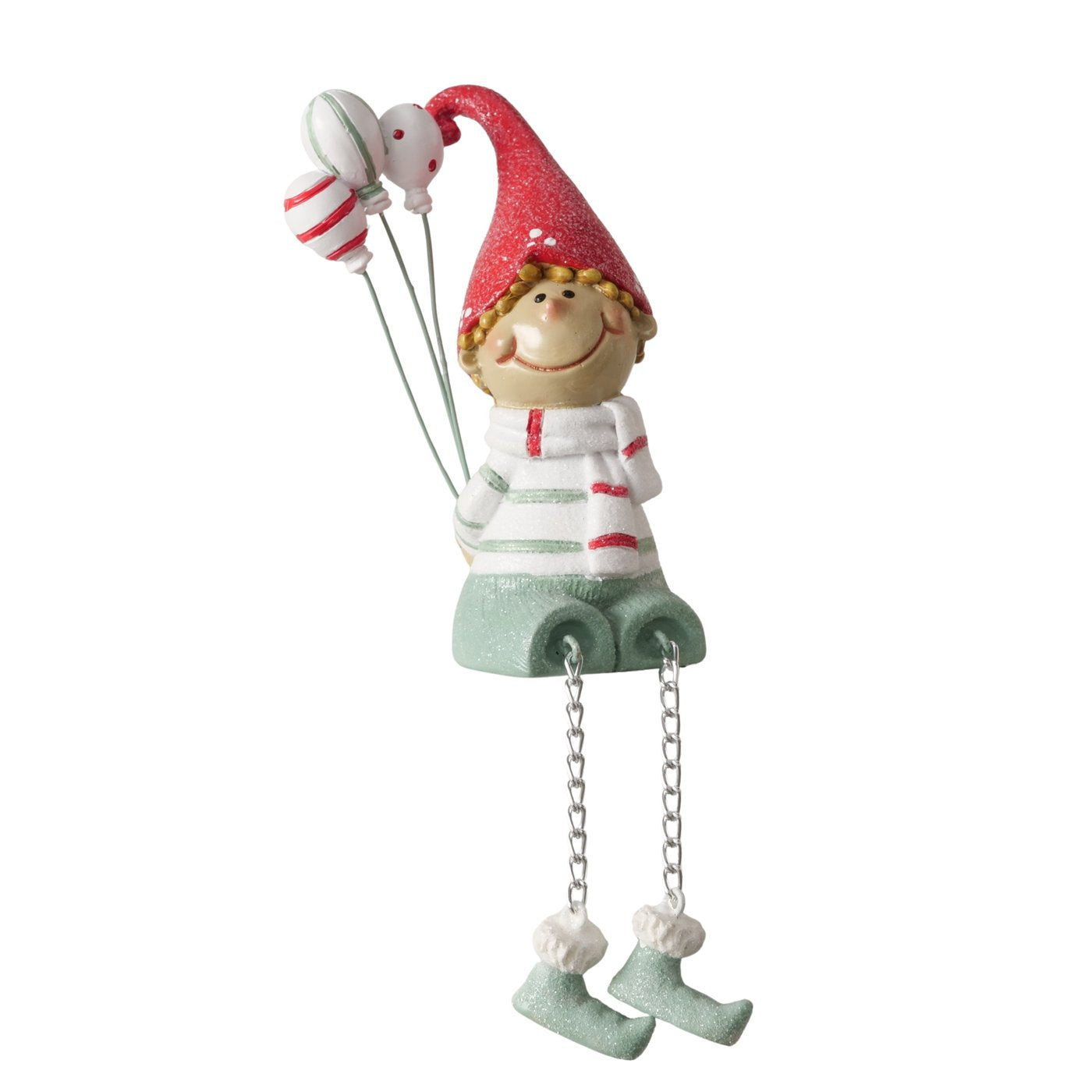 Weihnachtsdeko Kantenhocker Jingle 2er Set Junge & Mädchen mit Luftballons