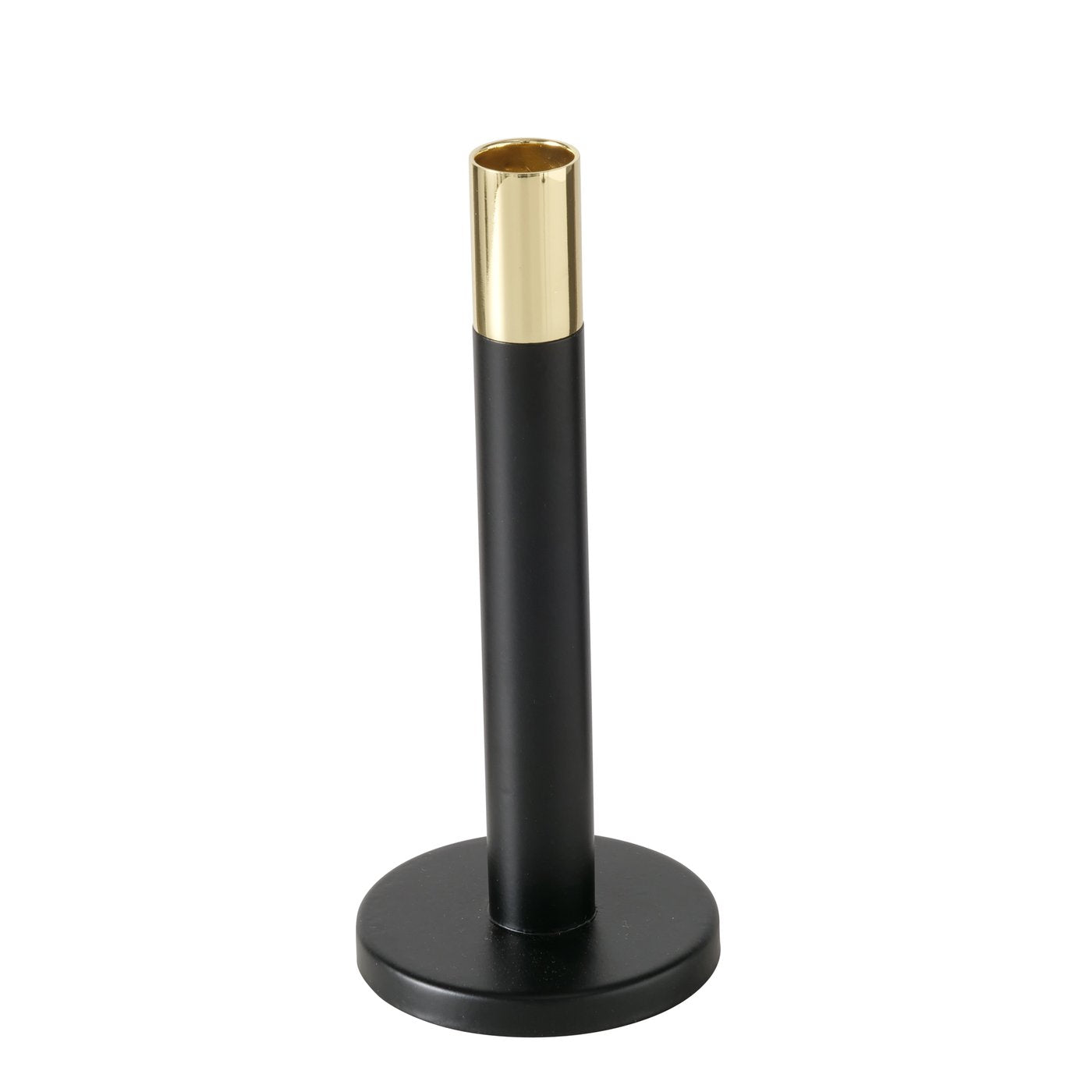 Kerzenleuchter Mats im Dreier-Set, Handgefertigt in Schwarz und Gold, 24,8 cm Höhe