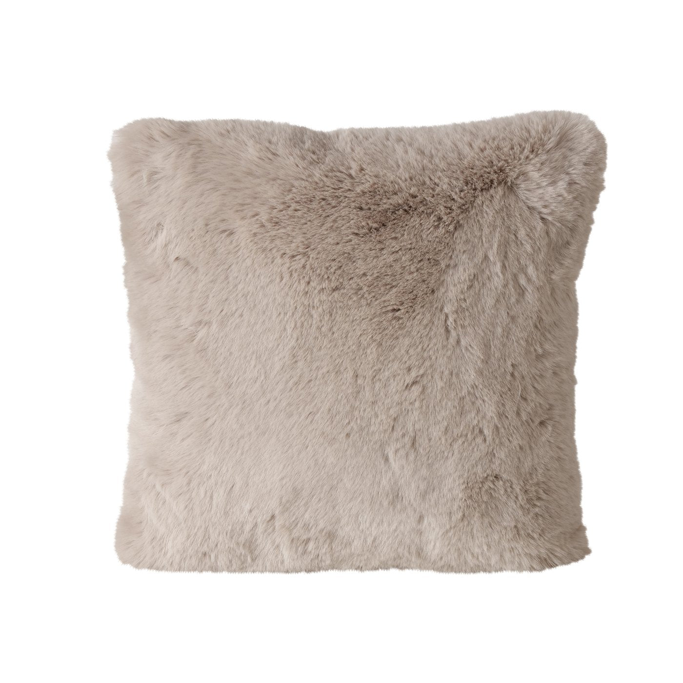 Kissen Set Liz 2 Stück 45x45 cm Kunstfell Creme und Hellbraun