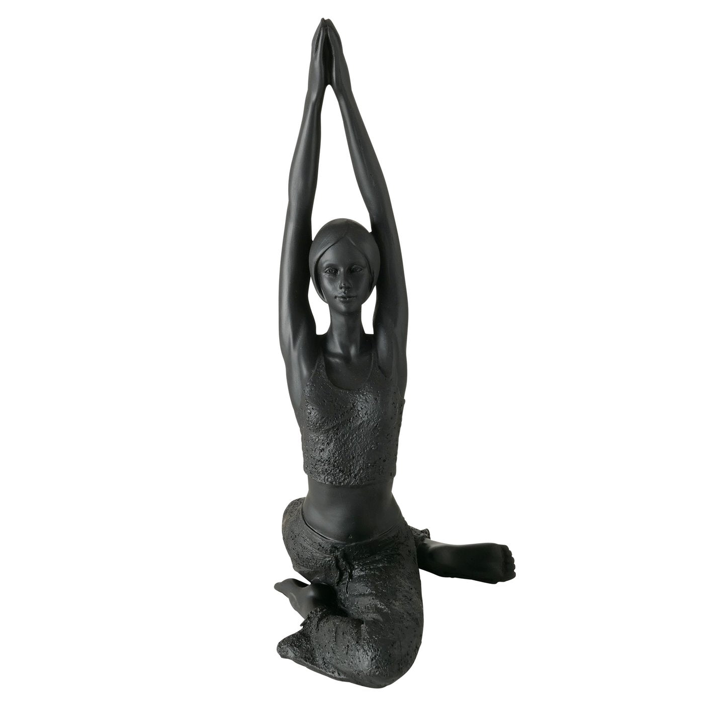 Zenara Duo Yoga Figuren 2er Set Schwarz 40cm Kunstharz Handgefertigt