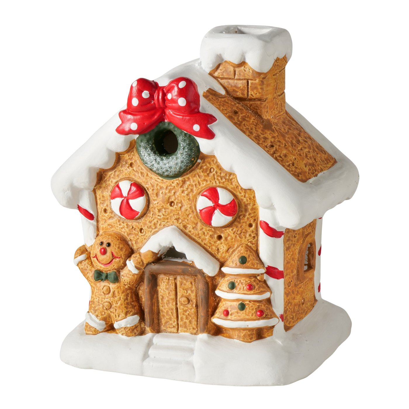 Dekoaufsteller Ginger 2er Set Lebkuchenhaus Mit LED Handbemalt