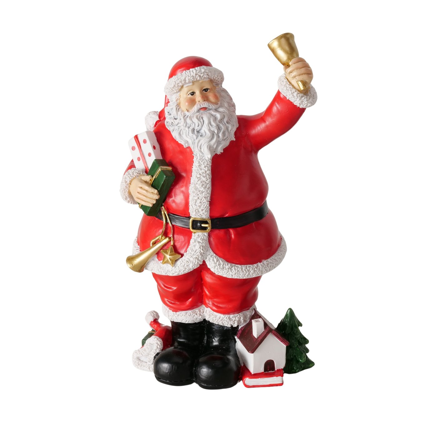 Weihnachtsfiguren Nicolás und Ruben 2er Set Weihnachtsmann Deko Rot Handbemalt 22cm