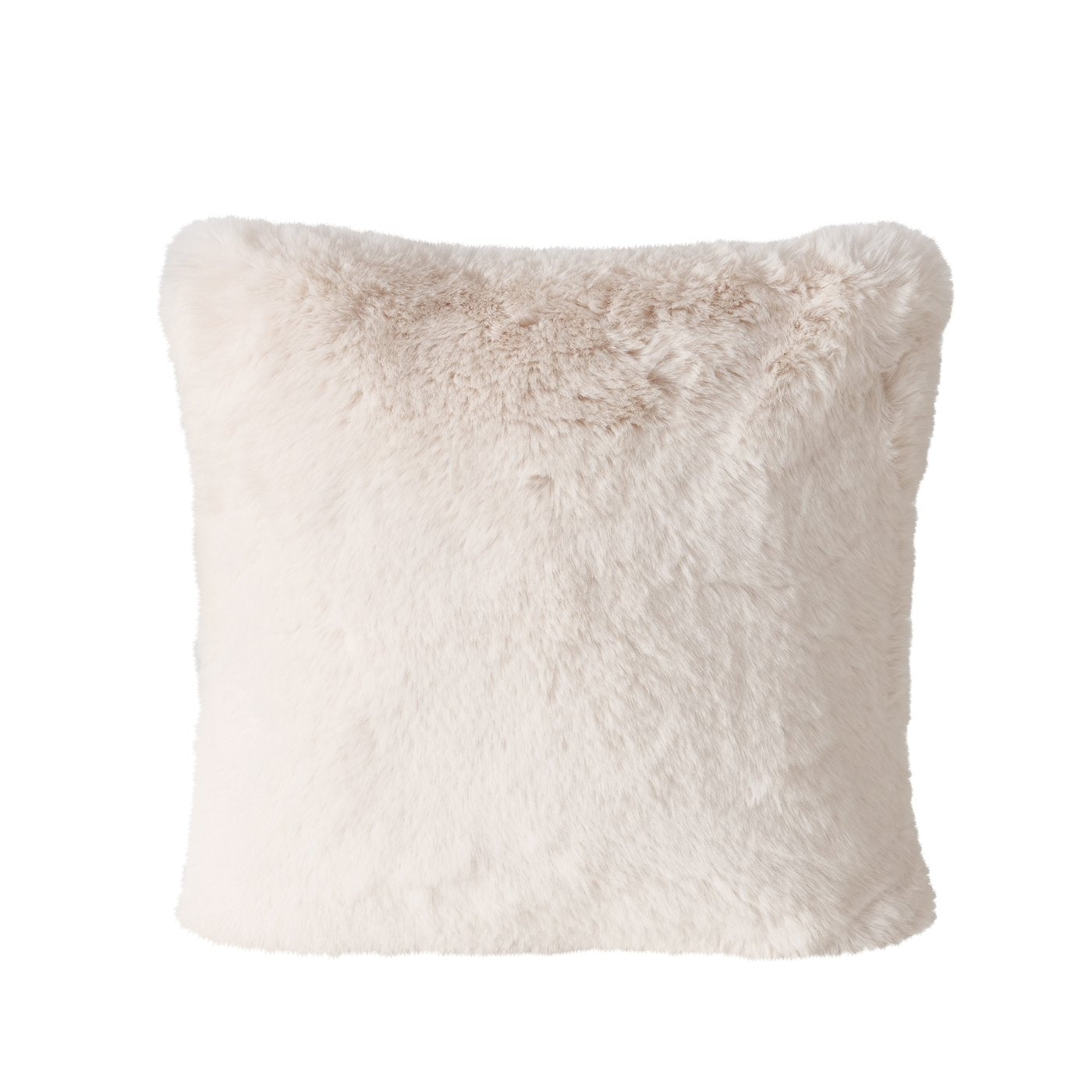 Kissen Set Liz 2 Stück 45x45 cm Kunstfell Creme und Hellbraun