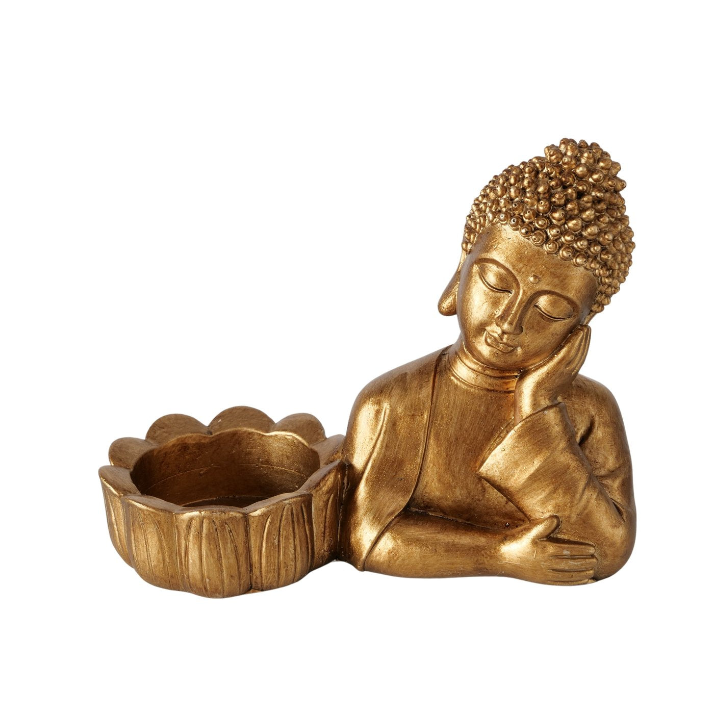 Elegantes 2er Set Teelichthalter Buddha Luxor Gold Glanzoptik