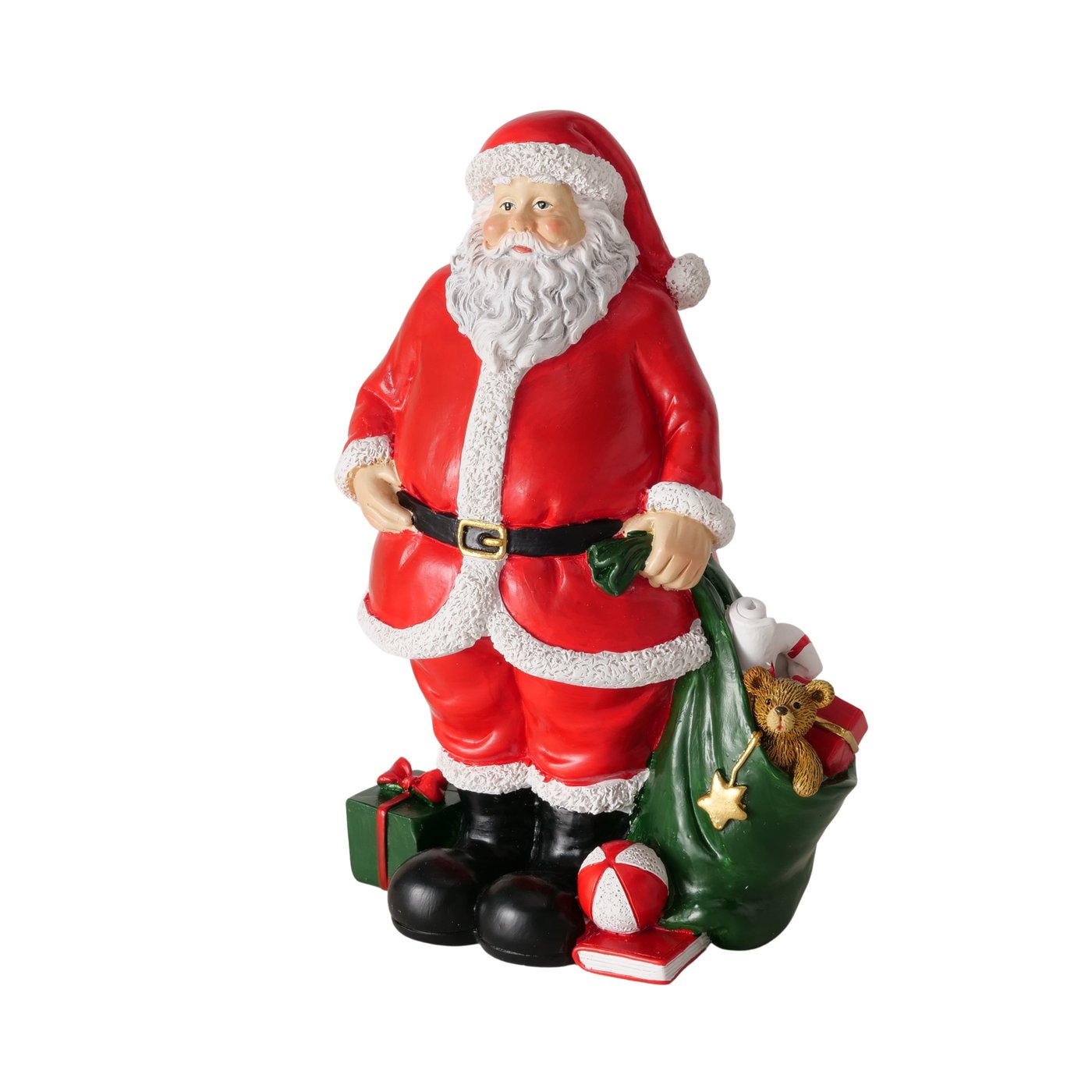 Weihnachtsfiguren Nicolás und Ruben 2er Set Weihnachtsmann Deko Rot Handbemalt 22cm