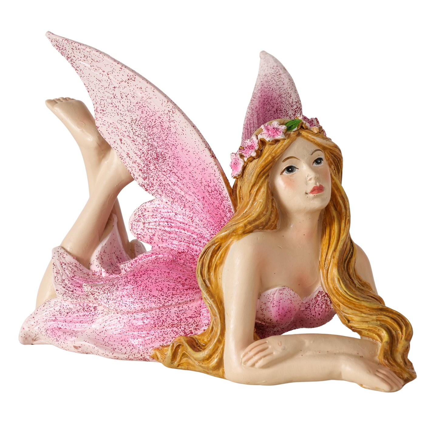 Elfenfiguren Set Simonetta 2er Handbemalt Liegend Pink Lila Deko