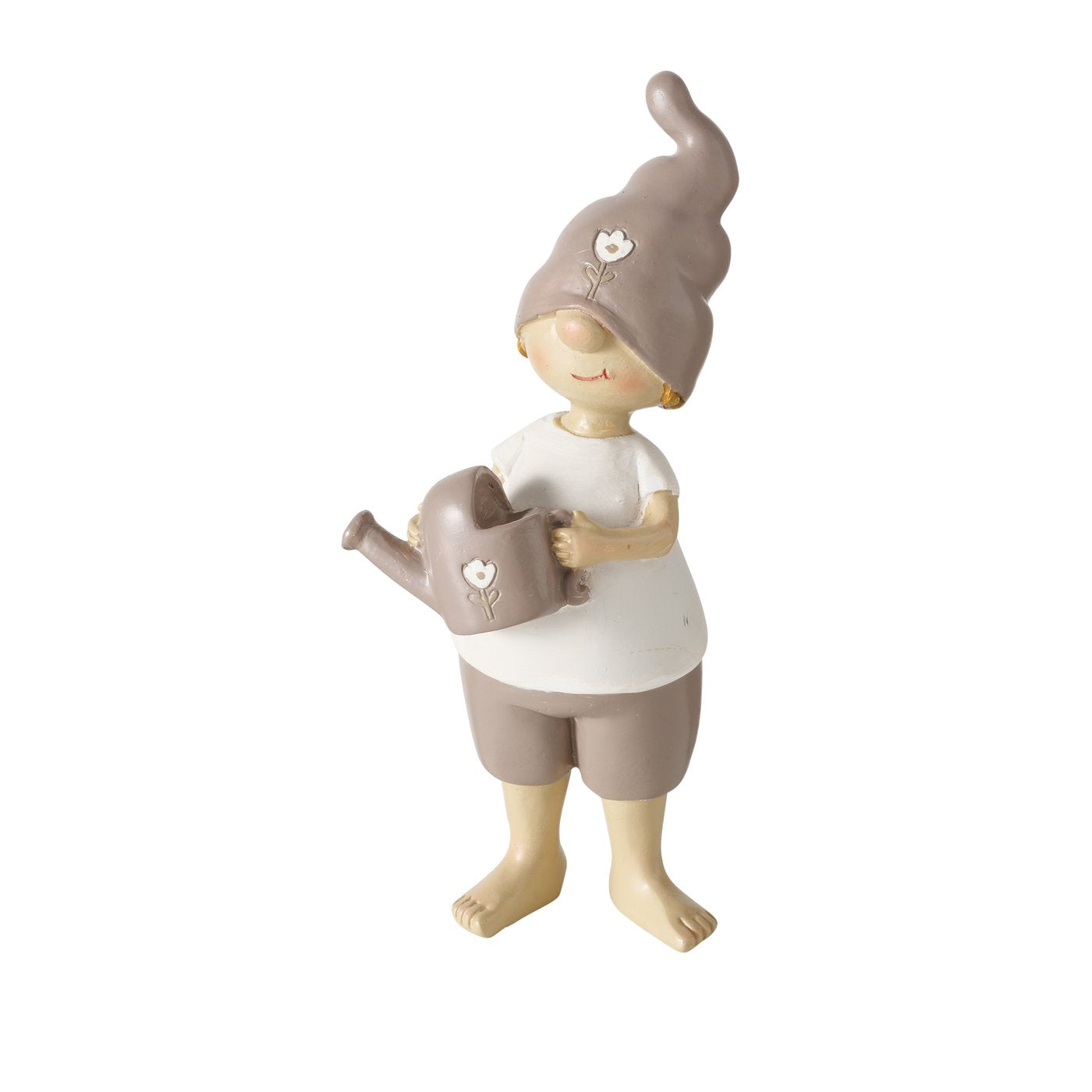 2er Set Gartenliebe Figuren - Taupe & Weiß Kunstharz Deko