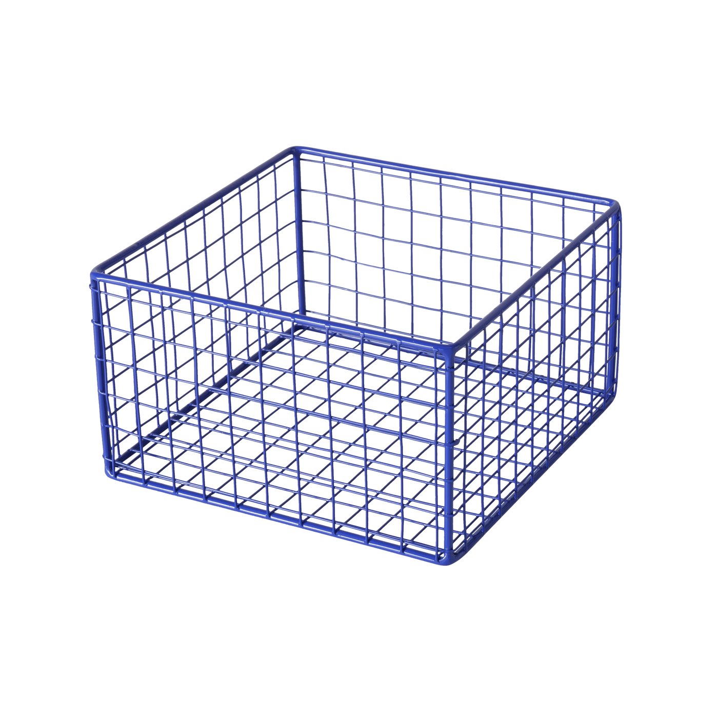 Aufbewahrungskorb Set Gitteroptik Blau Eisen 3er Set Bamba