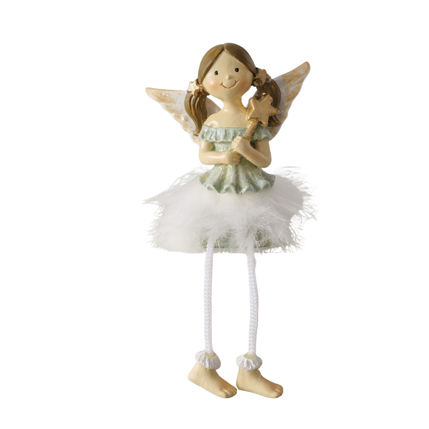 Deko Engel Kantenhocker Bettina 2er Set Handbemalt mit Federn