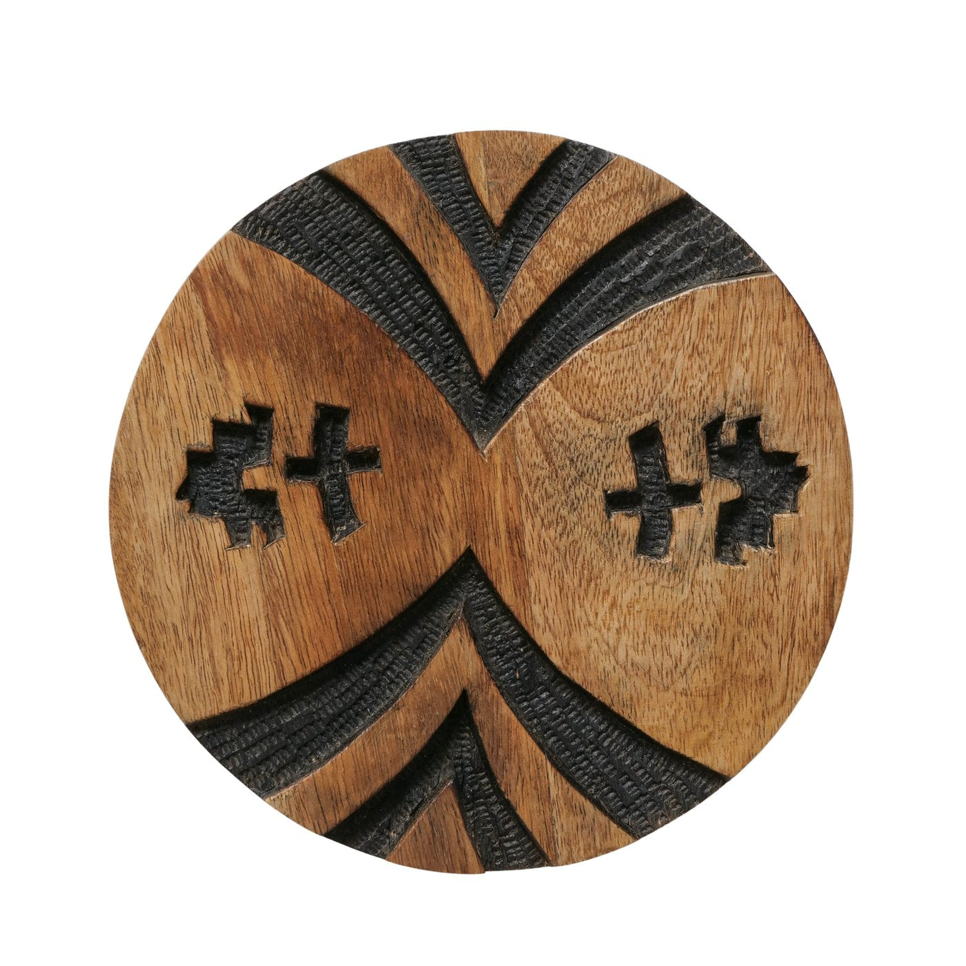 Wanddeko Holz Dalane Mangoholz Rund Geometrisches Wandobjekt Boho Ethno 3er Set