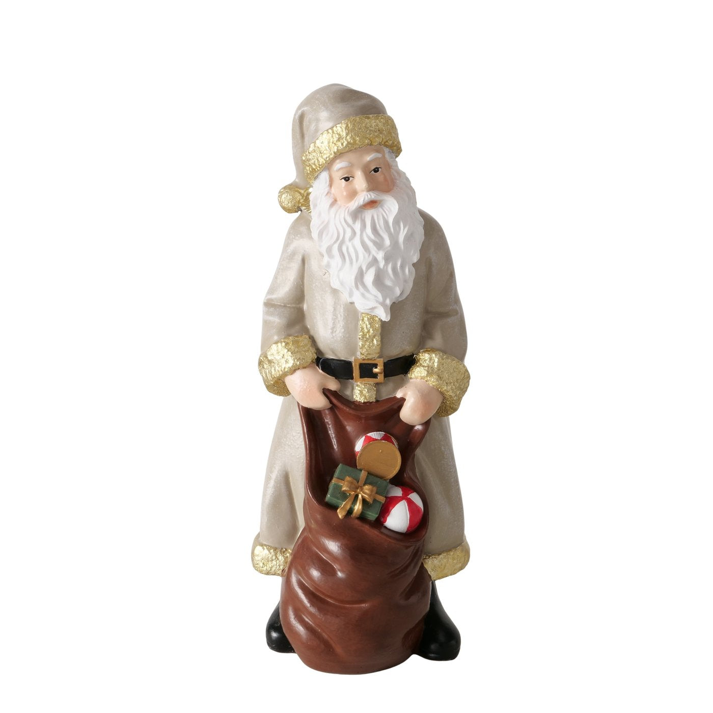 Weihnachtsmann Figur Christino 2er Set Handbemalt Beige Dekofigur 18,5cm