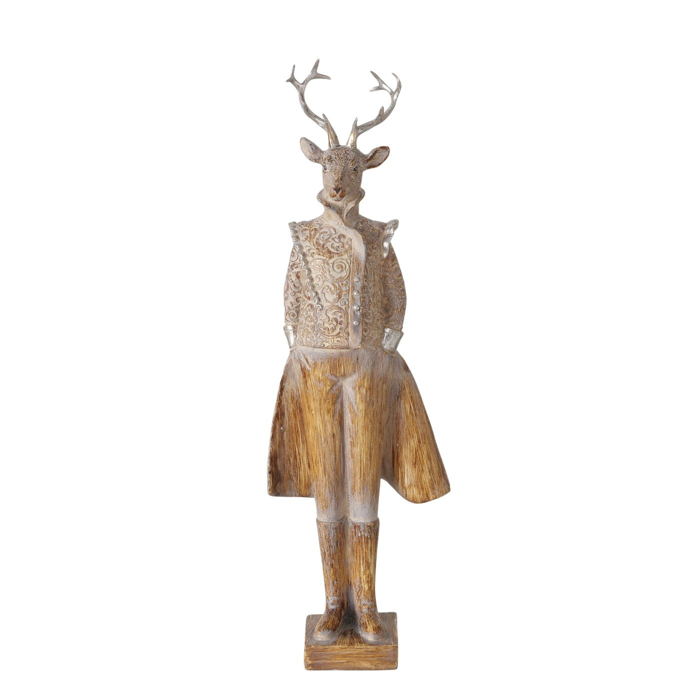 Dekofiguren Elanor Duo Hirschfigur Set Braun Kunstharz 42cm