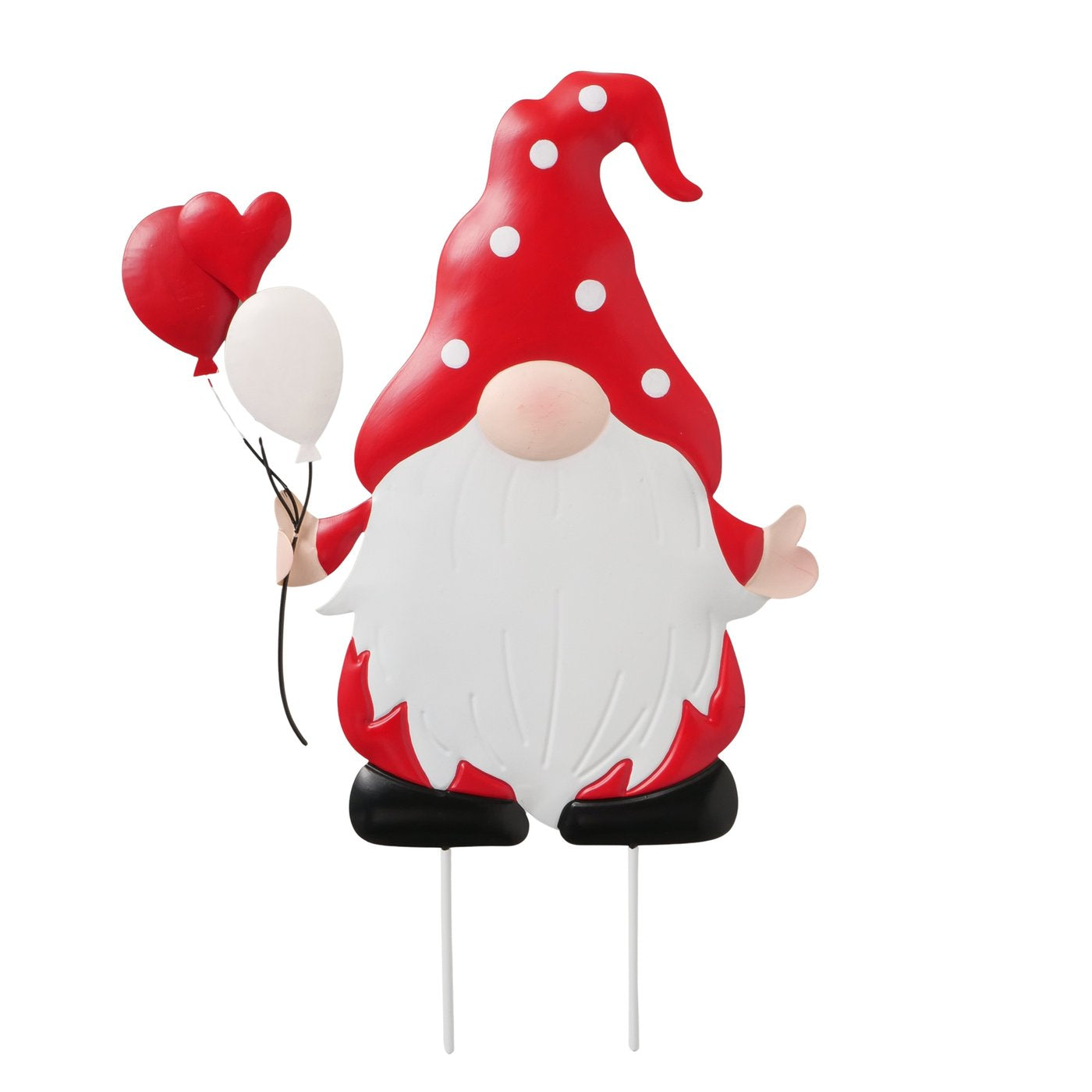 Gartenstecker Wichtel August mit Ballons aus Metall 50cm