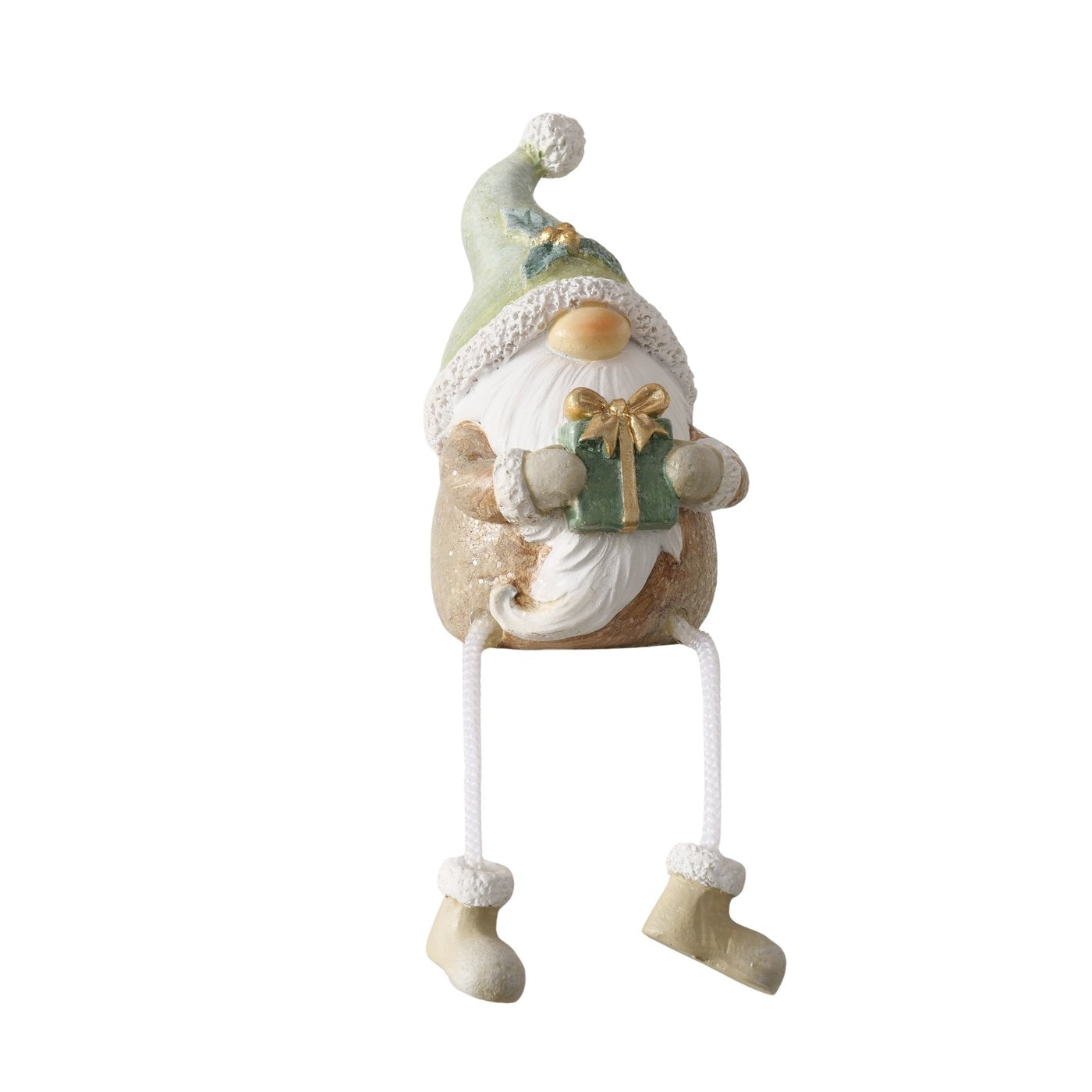 Kantenhocker Lazaro 2er Set Wichtel gruen weiss aus Kunstharz