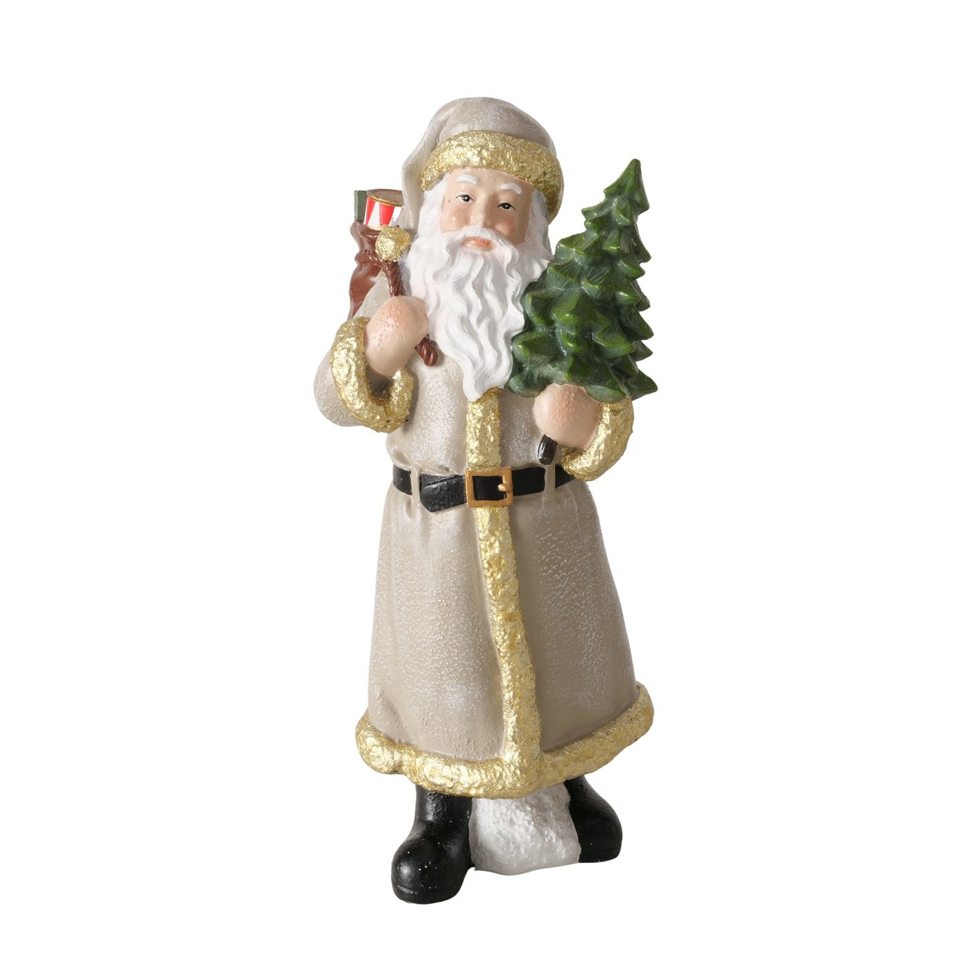 Weihnachtsmann Figur Christino 2er Set Handbemalt Beige Dekofigur 18,5cm