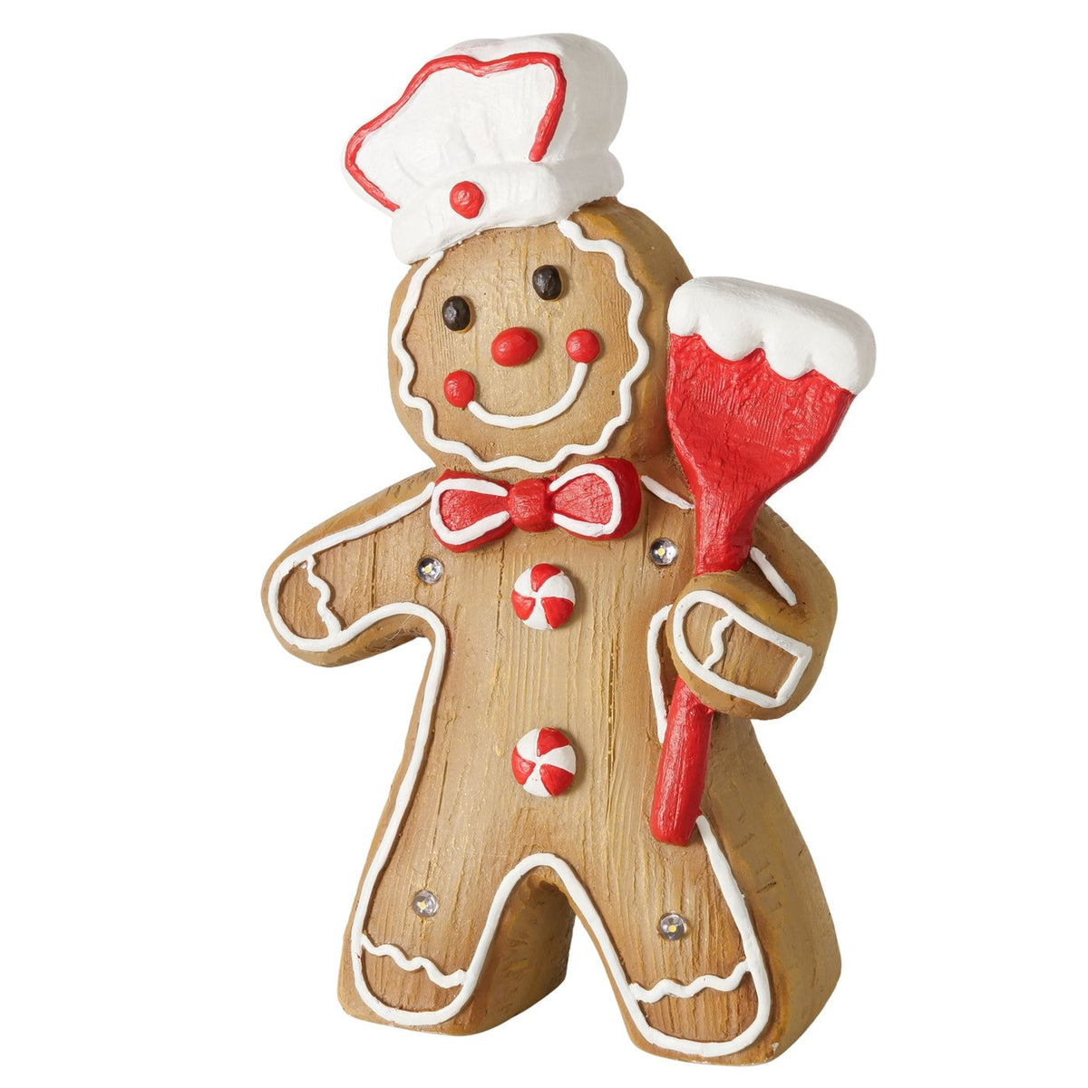 LED Weihnachtsfiguren Lebkuchenbäcker Nelly 2er Set Braun Rot 34 cm