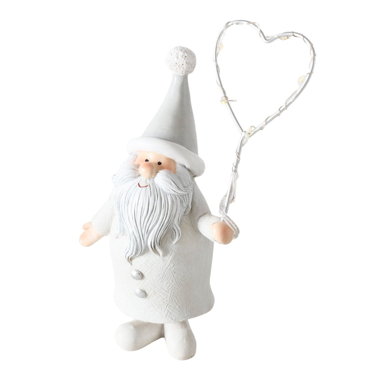 LED Weihnachtsmann Renato 2er Set weiß 17 cm