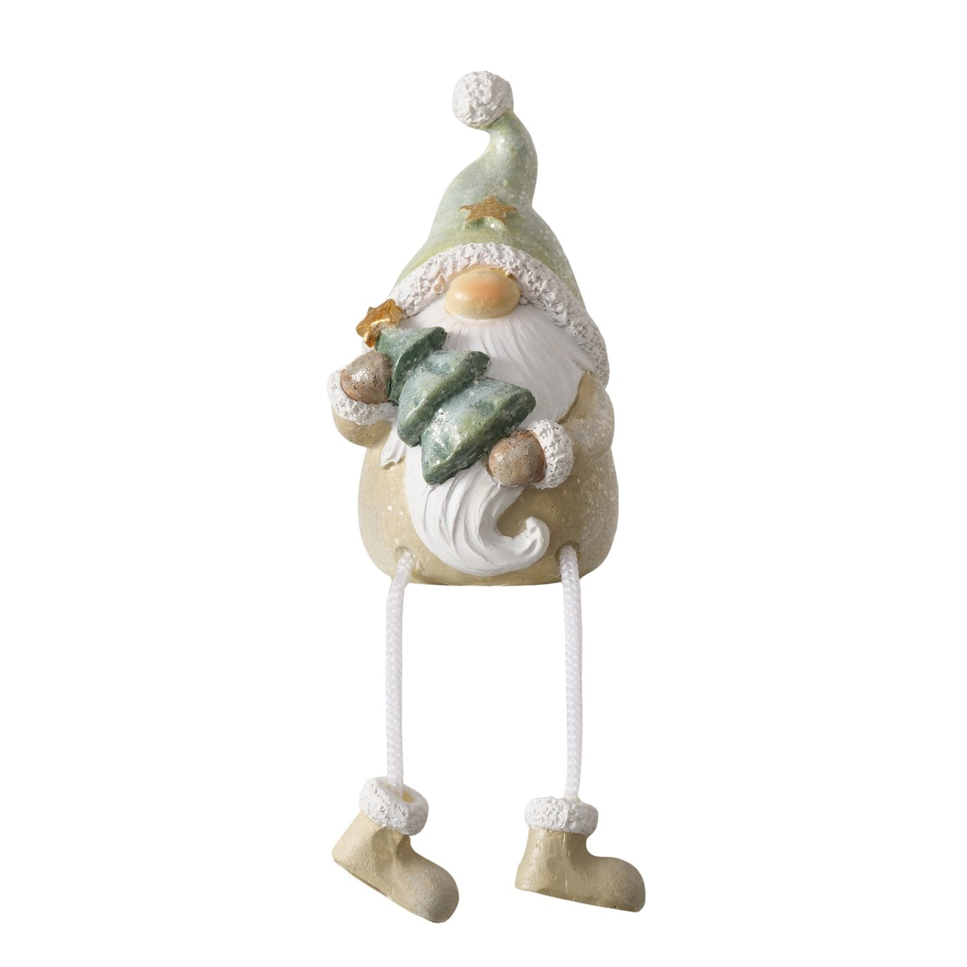 Kantenhocker Lazaro 2er Set Wichtel gruen weiss aus Kunstharz