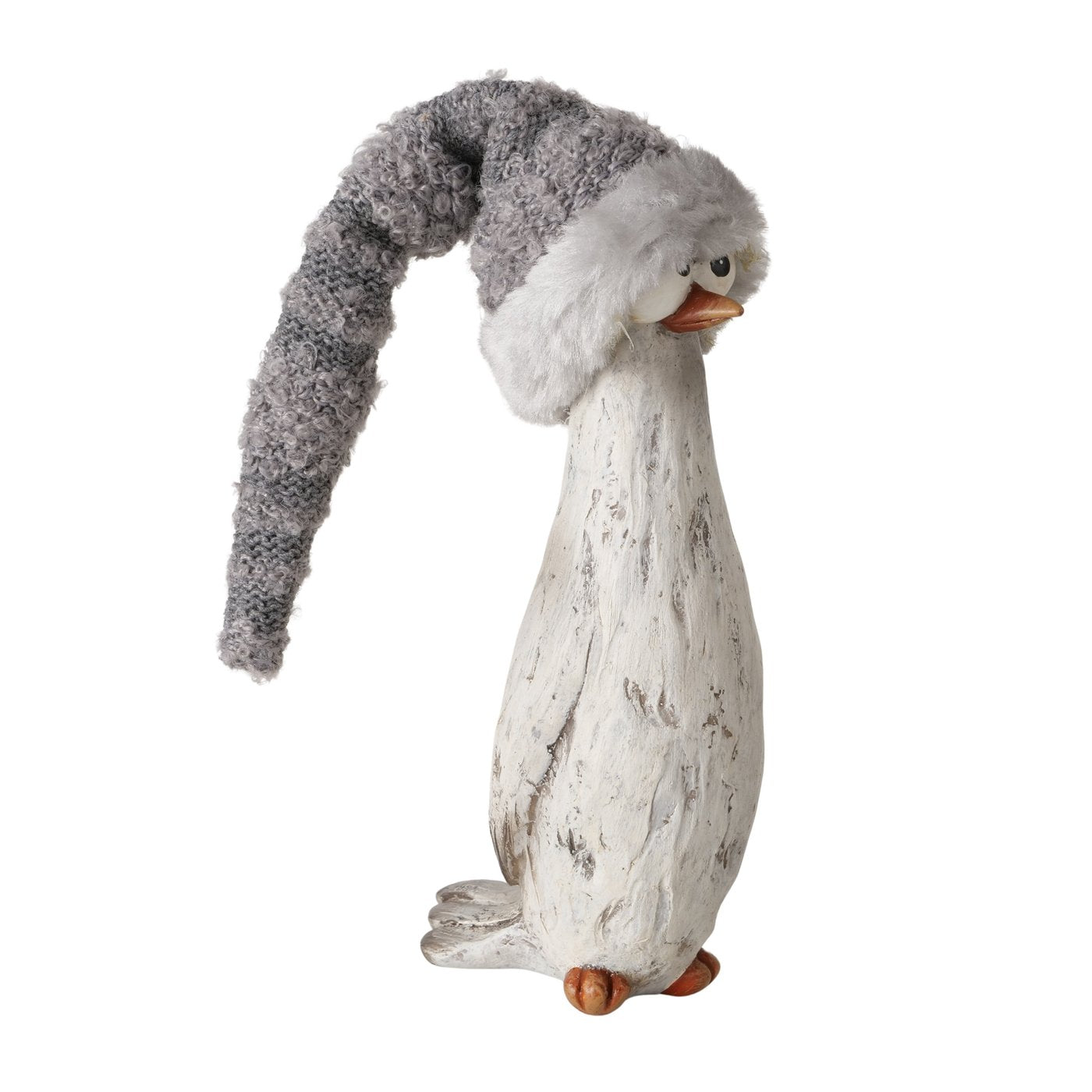 Pinguinfiguren Toffel 2er Set Winterdeko Grau Handgearbeitet