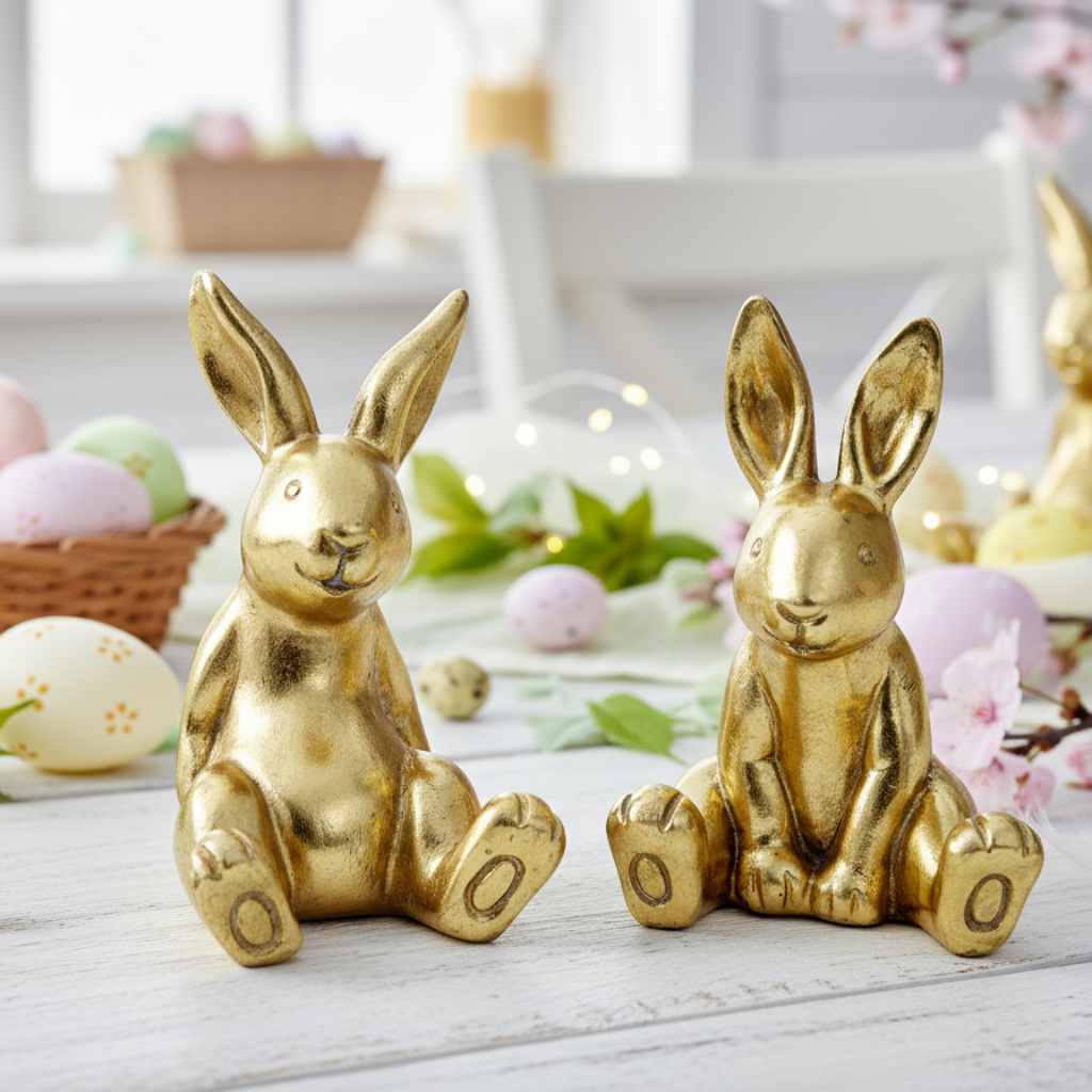 Goldhäschen Set Aurelia Dekofigur Osterhasen 2er Set