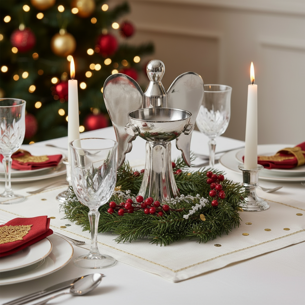 Schale Angelique Engel Deko Silber Aluminium Handarbeit