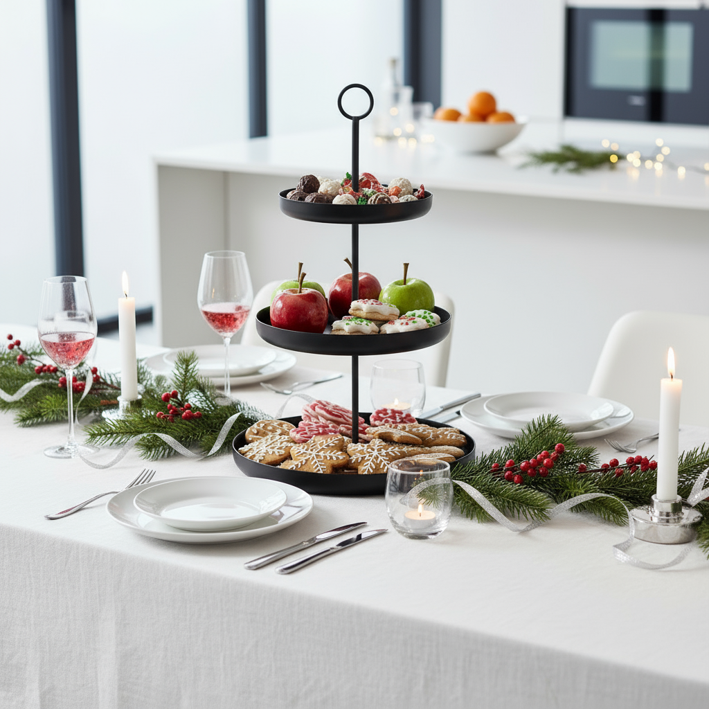 Etagere Modena Schwarz Metall 3 Stufig Handgearbeitet