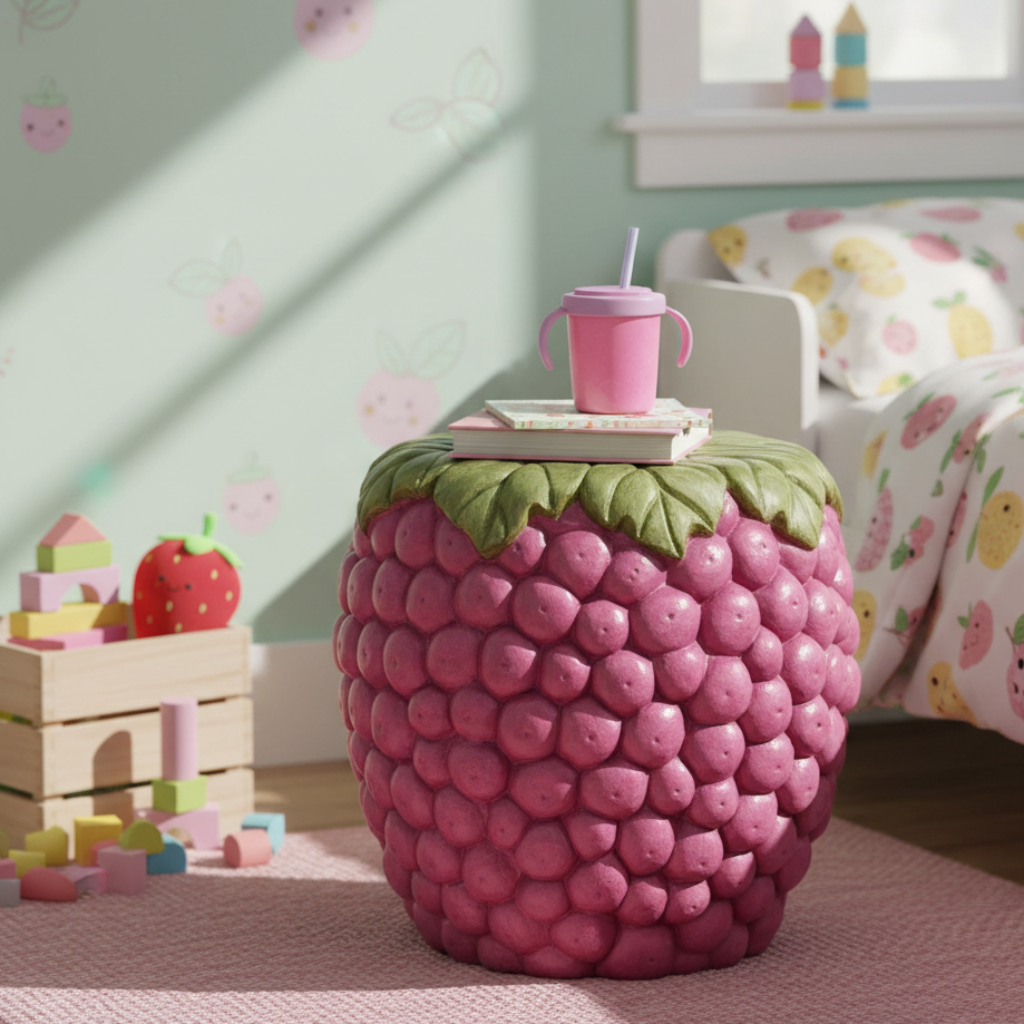 Hocker Rubus Himbeer Design Indoor Outdoor Dekohocker 43 cm Lila