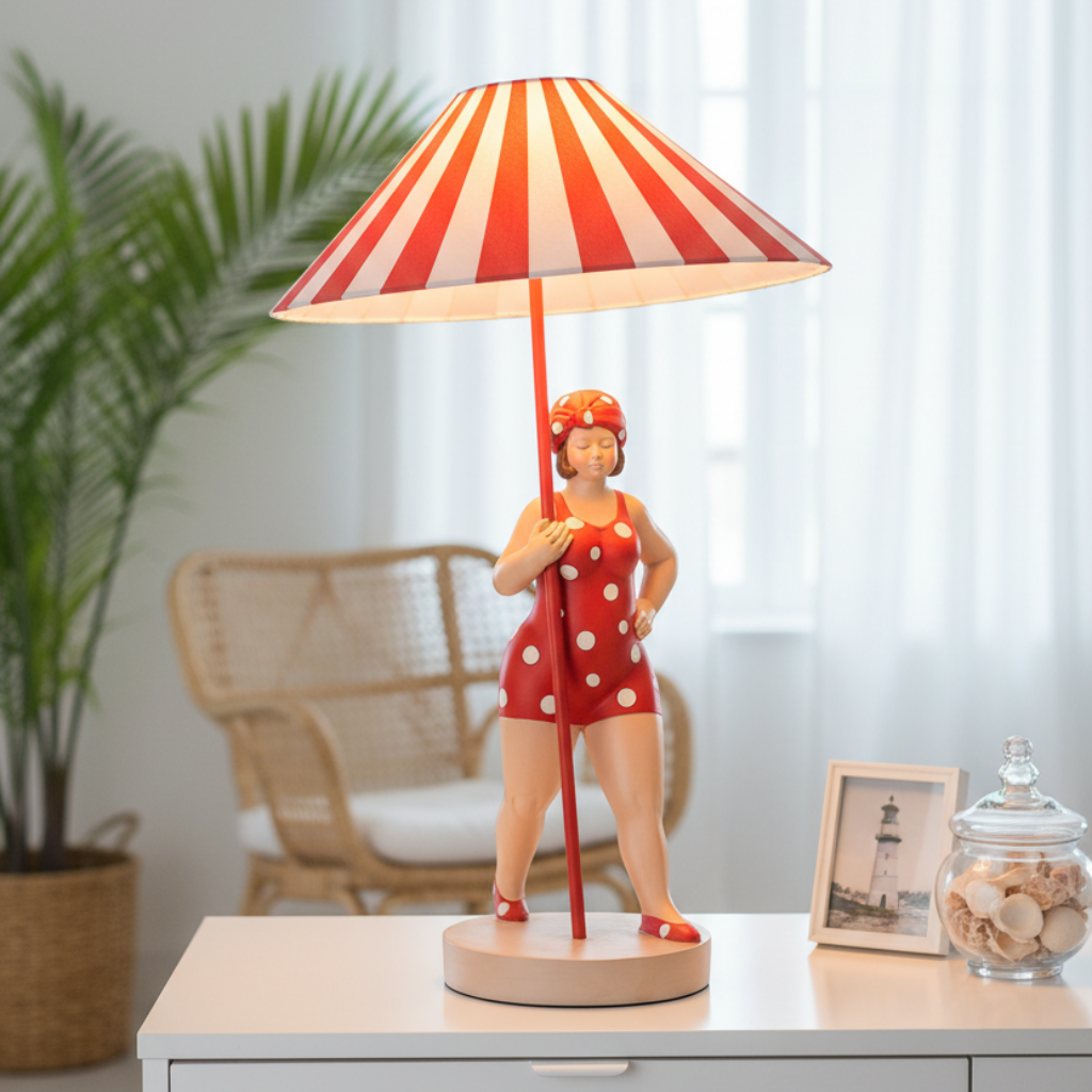 Tischlampe Badefigur Miss Marlene Retro Lampe in drei Farben