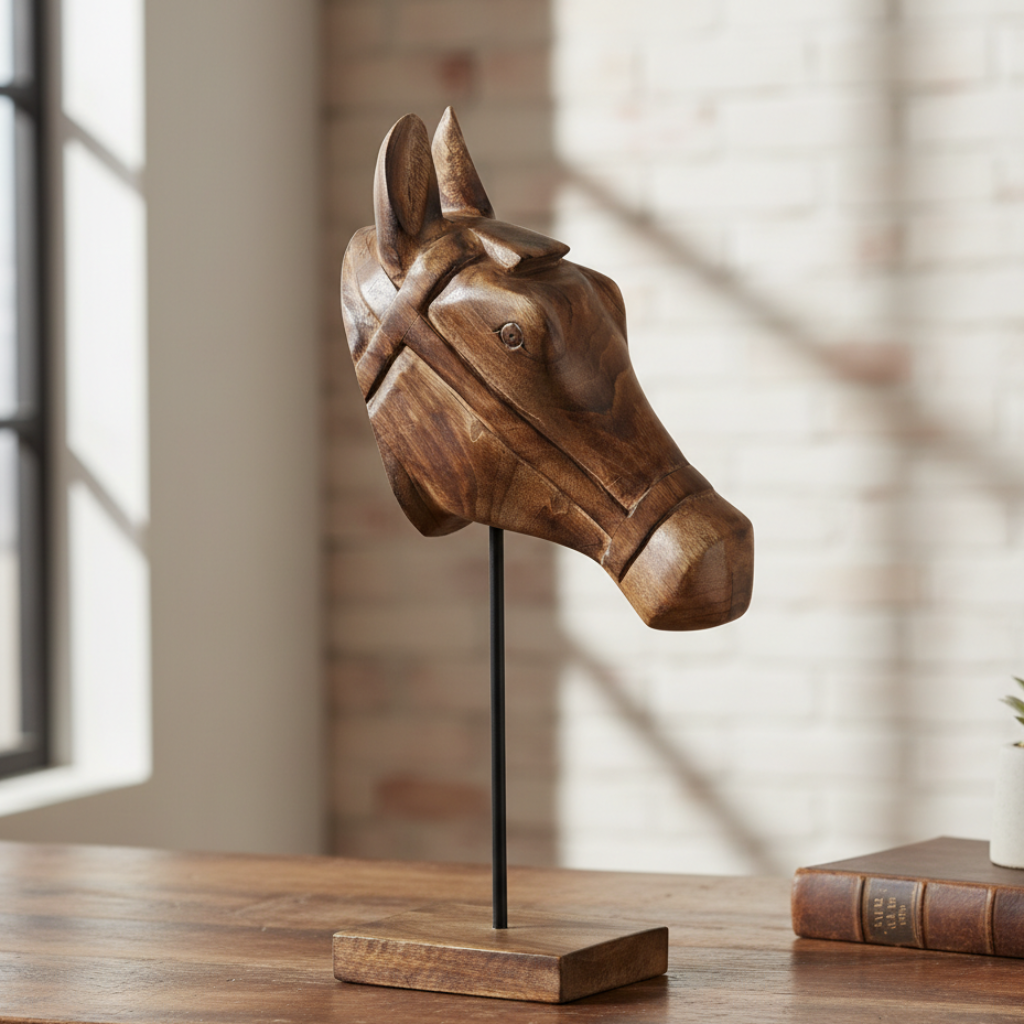 Holzfigur Equus Arte Pferdekopf Deko