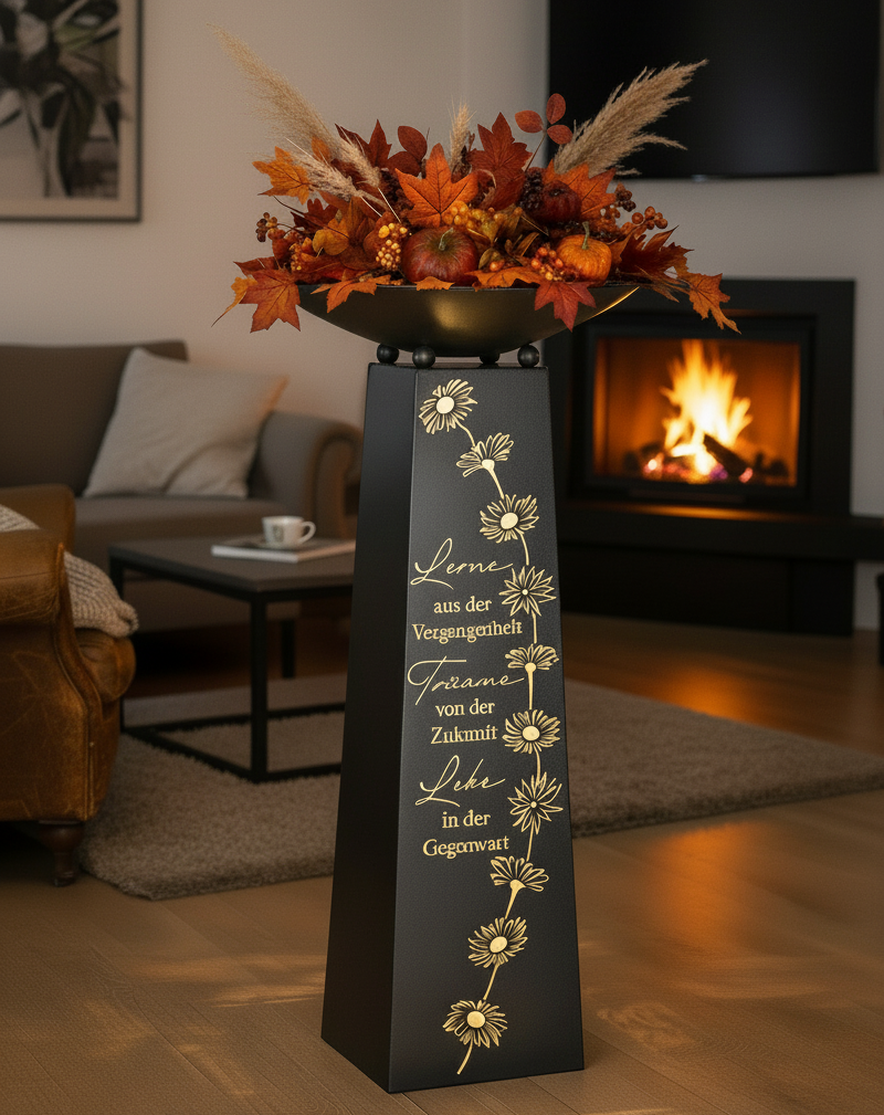 Schalenständer Lerne Träume Lebe Metall Deko Grau