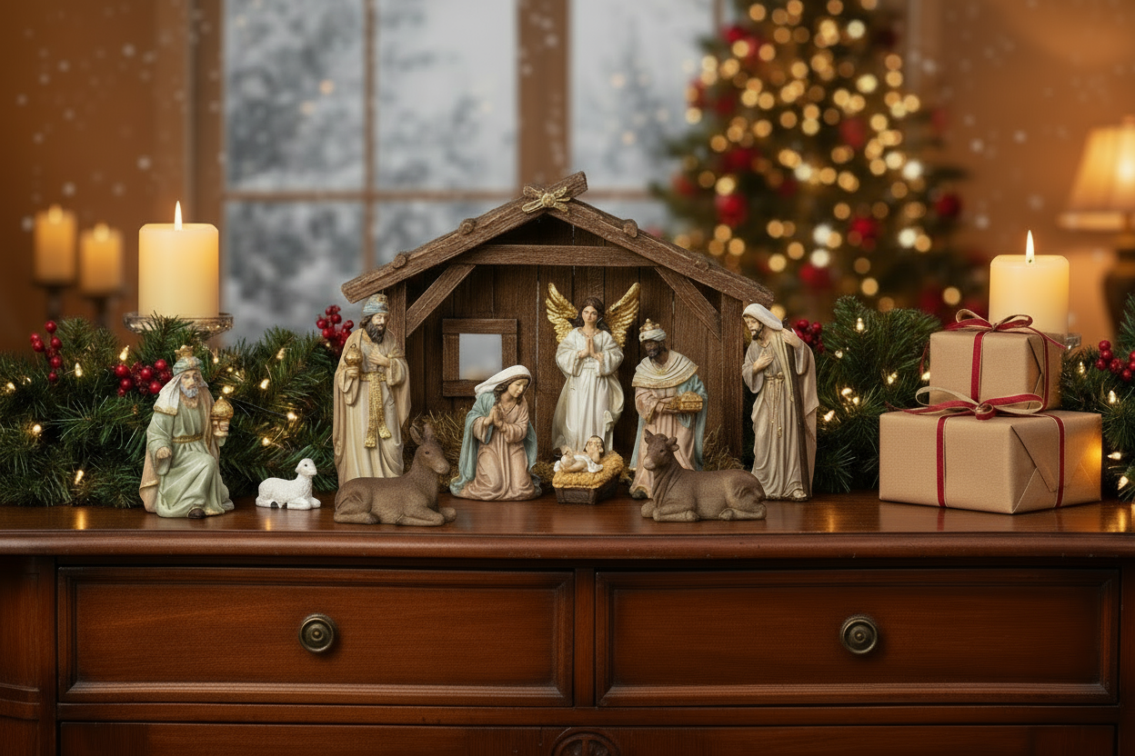 Weihnachtskrippen Set Florentino 11tlg Krippenfiguren Polyresin