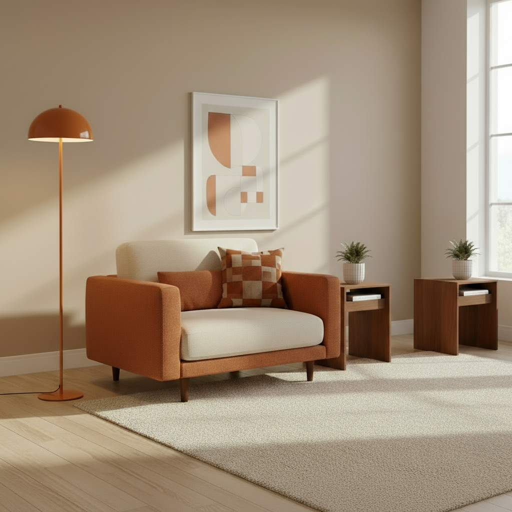 Stehleuchte Petunia Metall Orange Retro Design