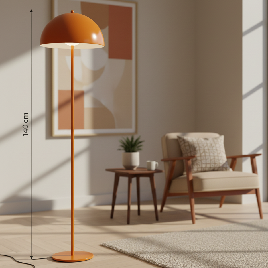 Stehleuchte Petunia Metall Orange Retro Design