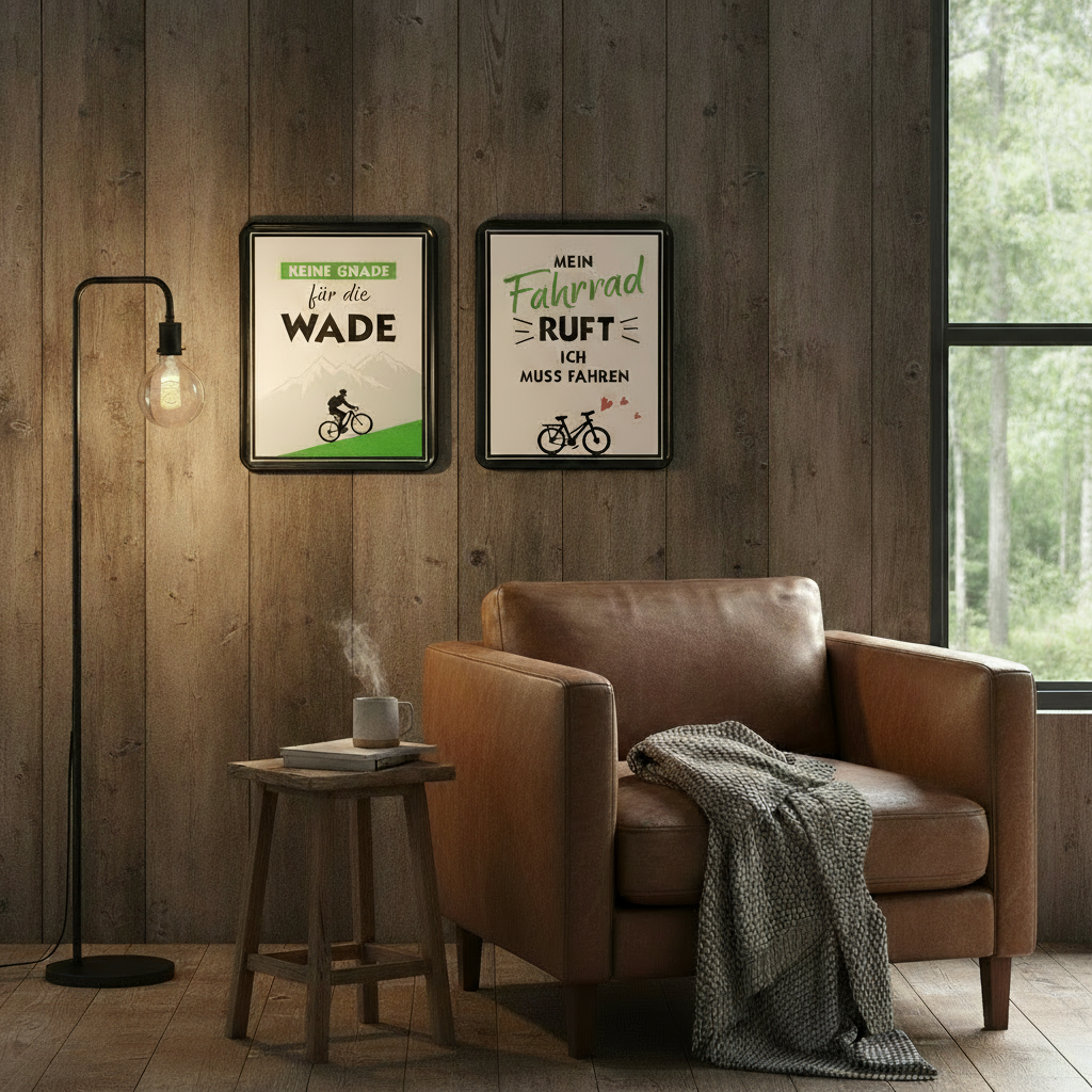 Metallschild Fahrradliebe rechteckig Wanddeko 2er Set