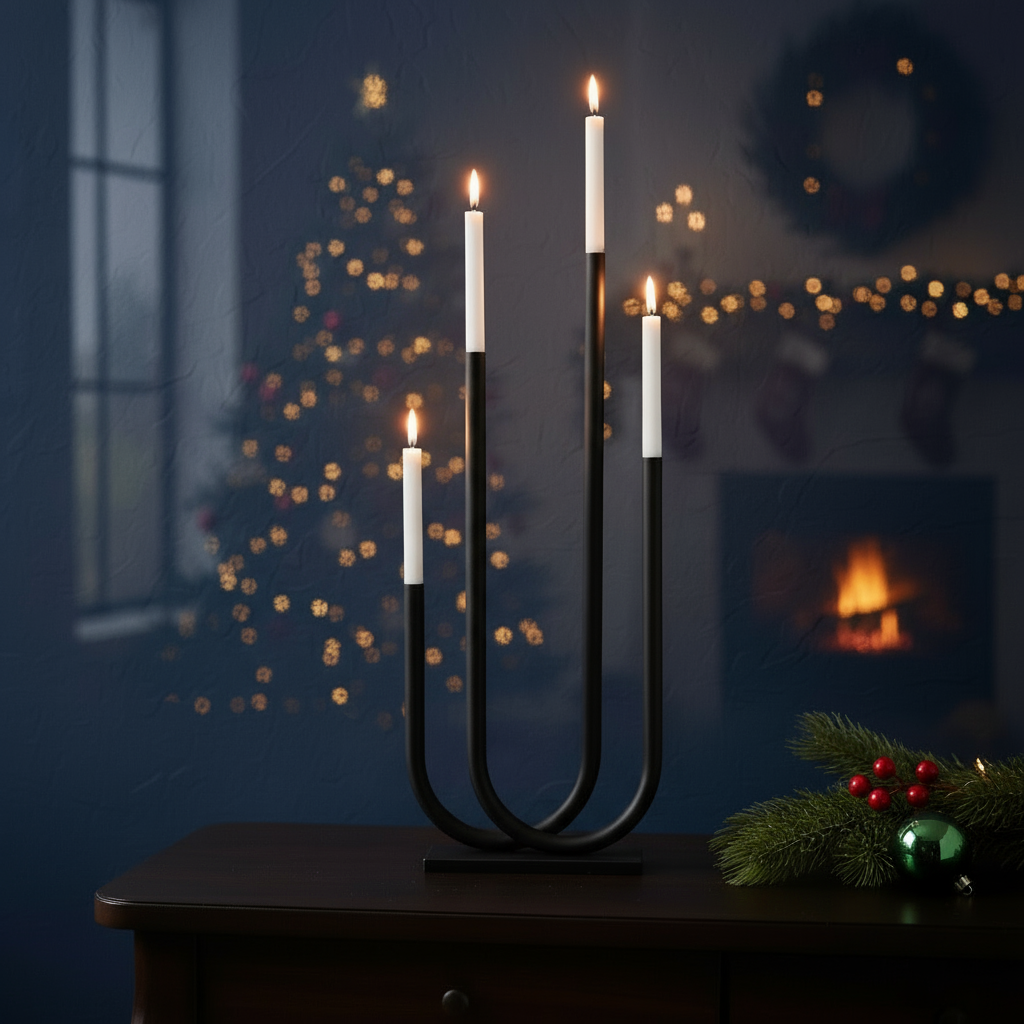 Kerzenleuchter Tonis – Moderner Metallleuchter für stilvolle Akzente 80cm Adventsleuchter
