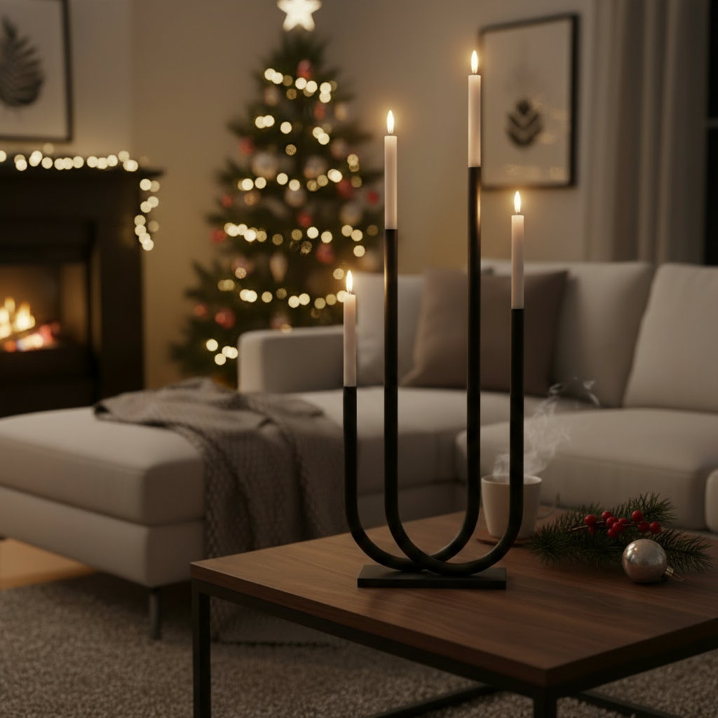 Kerzenleuchter Tonis – Moderner Metallleuchter für stilvolle Akzente 80cm Adventsleuchter