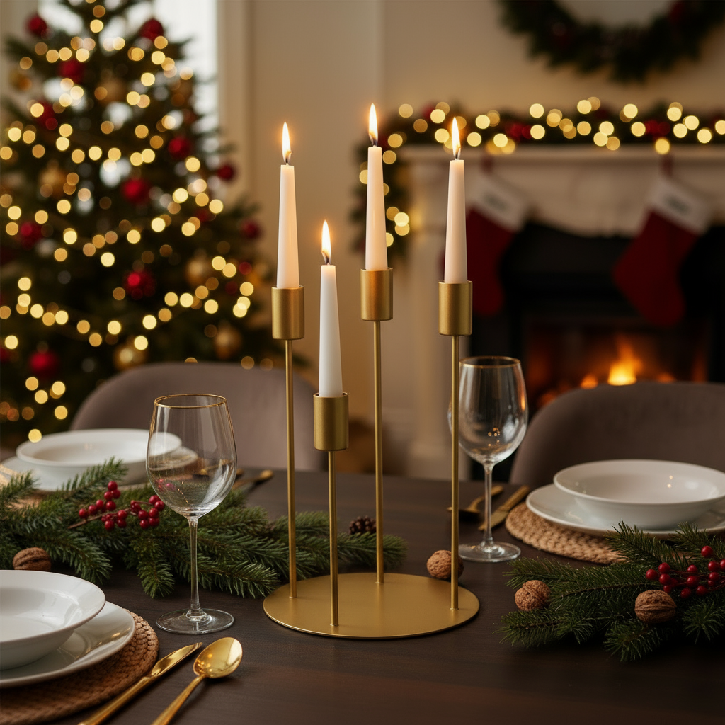 Adventsleuchter Junto Metall Gold Matt Elegant Kerzenleuchter