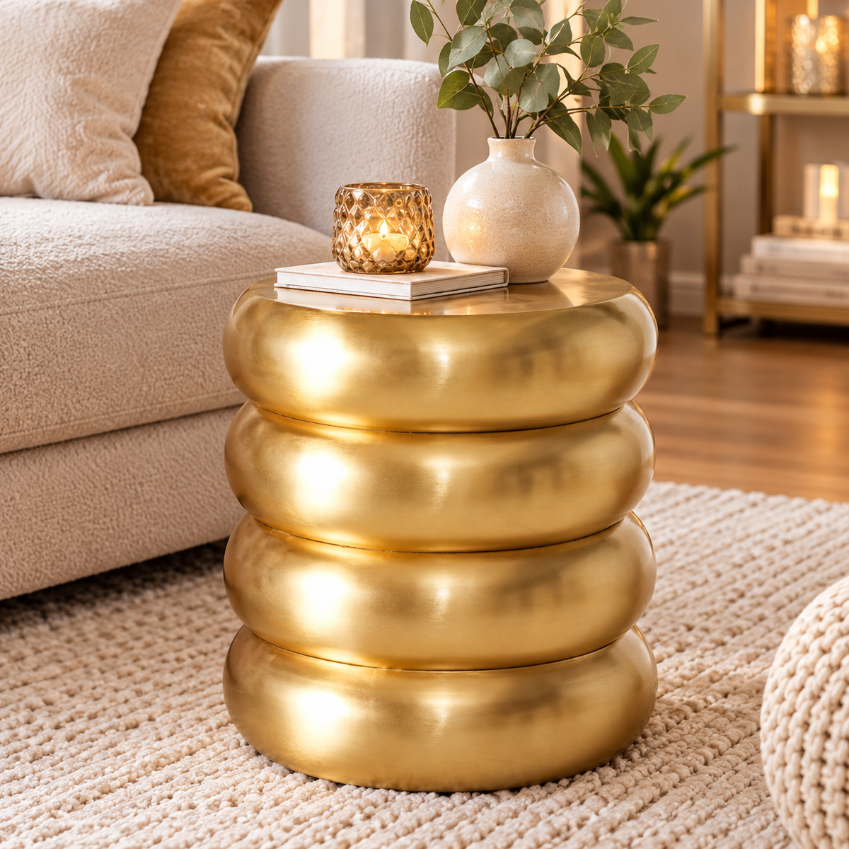 Beistelltisch Lior rund Gold 37,5 cm