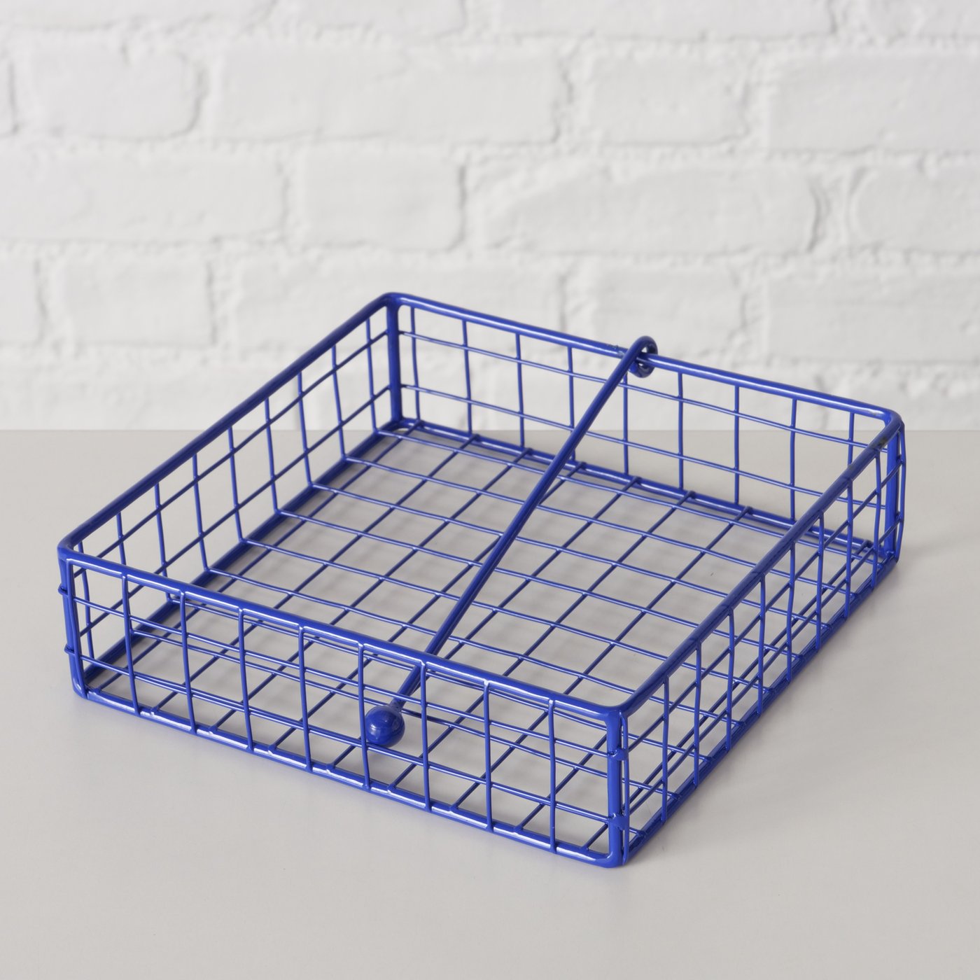 Serviettenhalter Metall blau matt modern Bamba