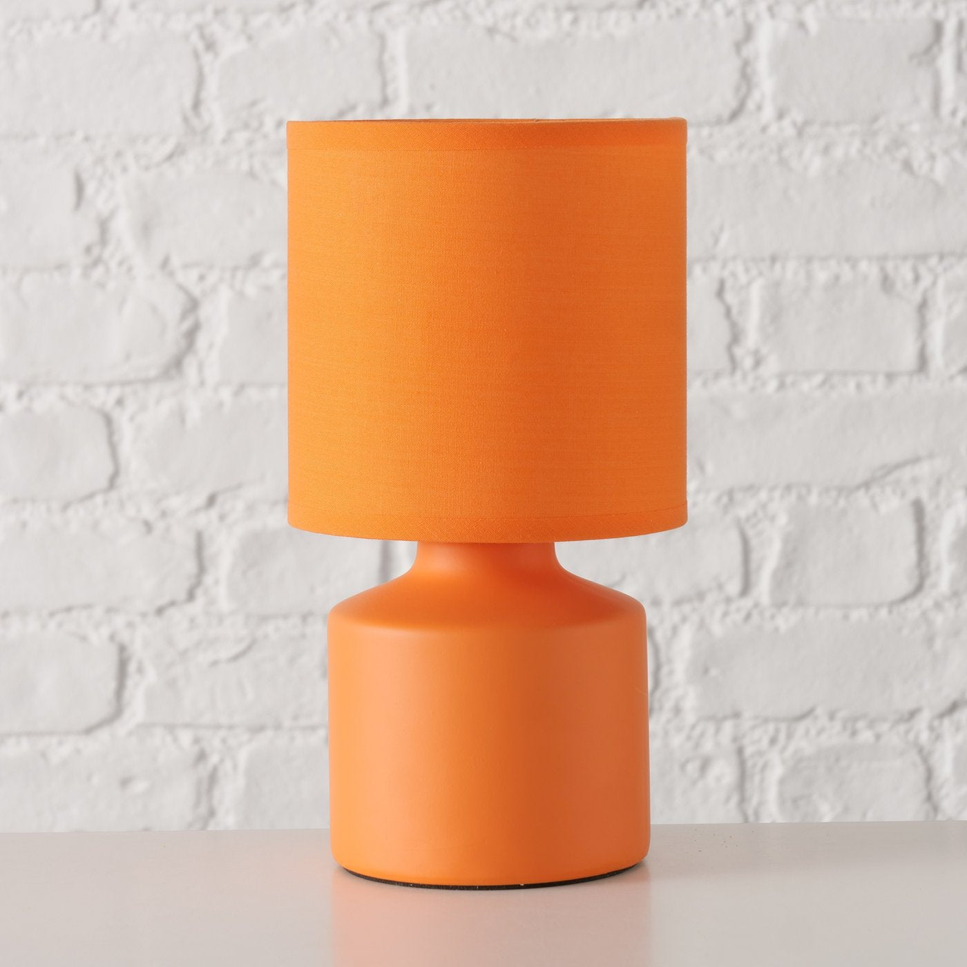 Alabama Sunset Tischleuchte Orange Keramik Textilschirm E14 26cm